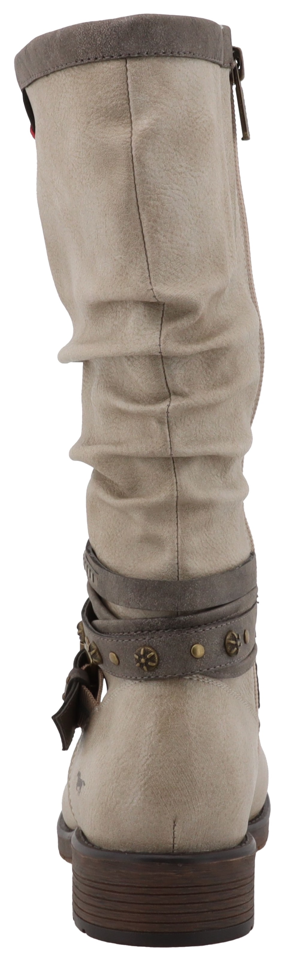 Mustang Shoes Winterstiefel »Elfi«  Stiefel mit Zierriemchen und Blockabsatz