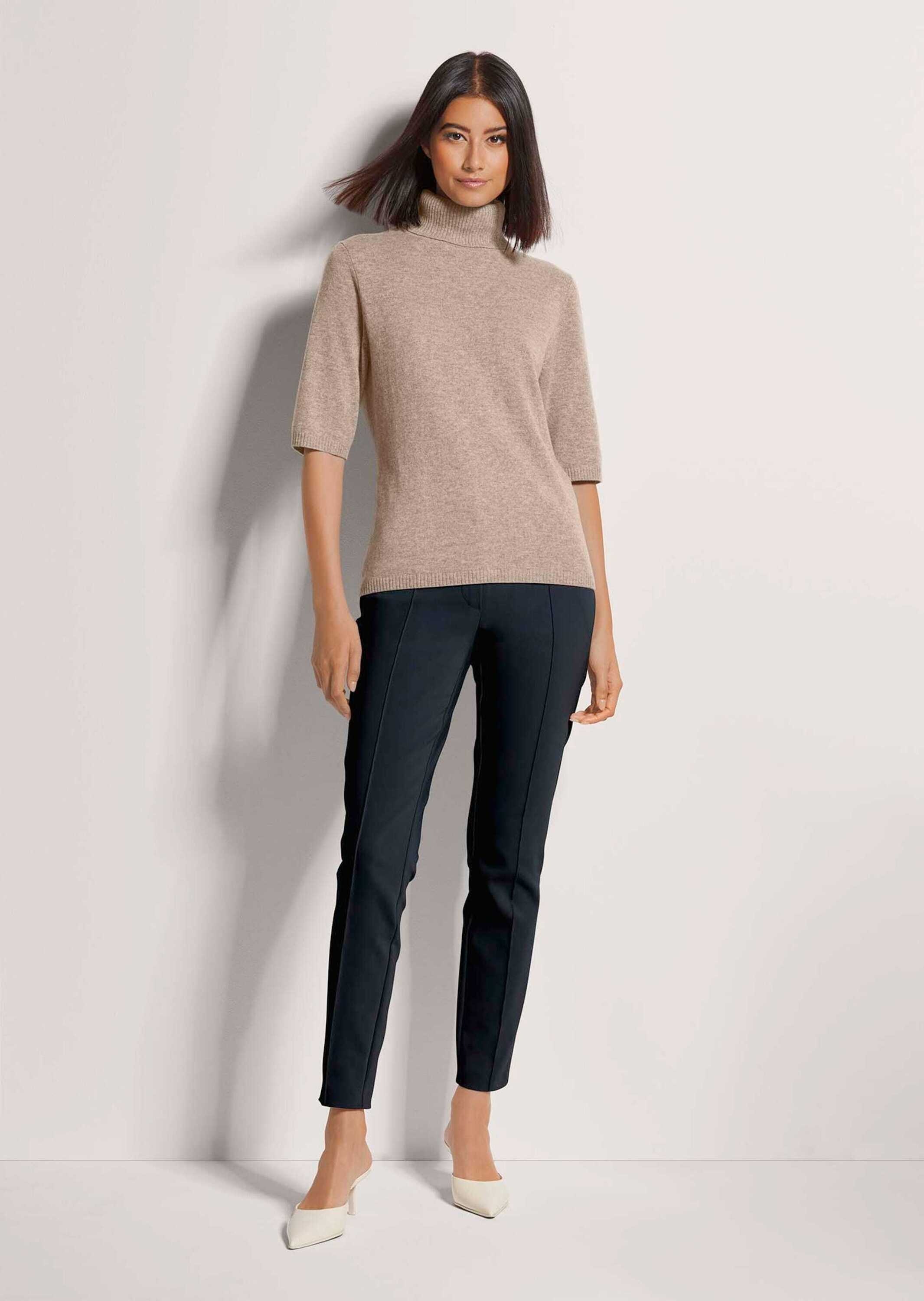 MADELEINE Longpullover »Kaschmirpullover Luxuriöser Strickpullover mit Rollkragen« Kaschmirpullover mit Halbarm