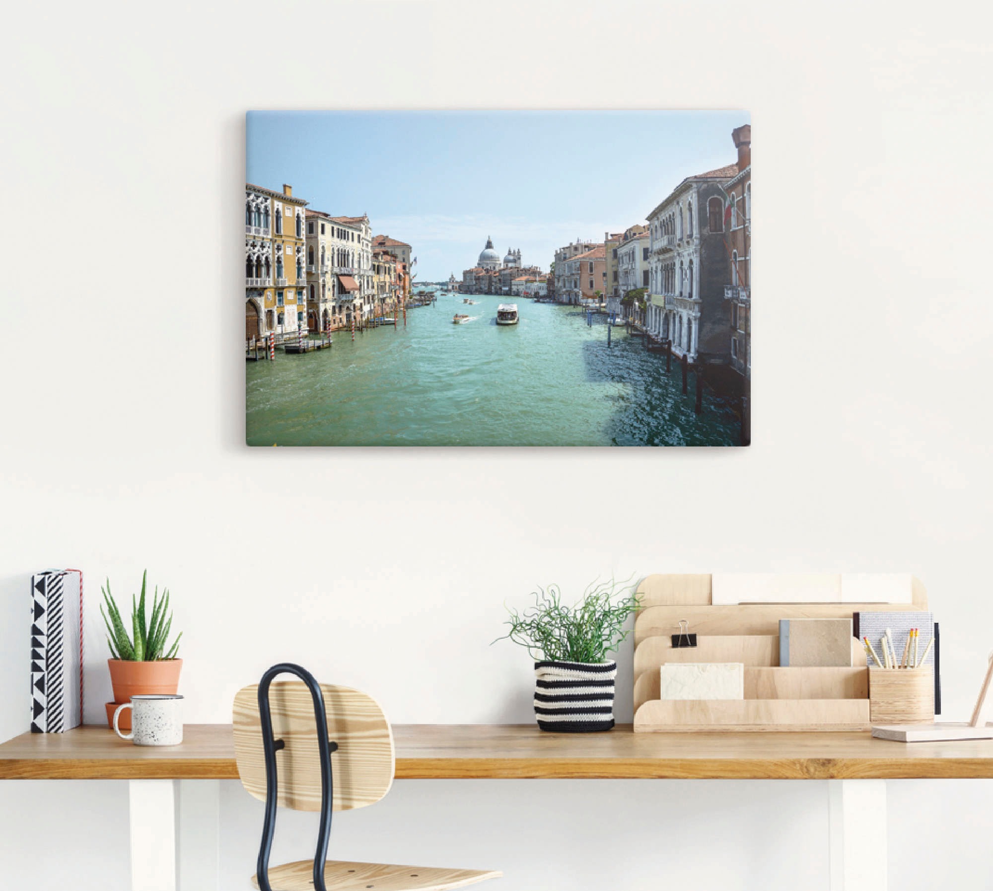 Artland Leinwandbild »Canale Grande Venedig bei Sonnenschein«, Italien, (1 St.), auf Keilrahmen gespannt