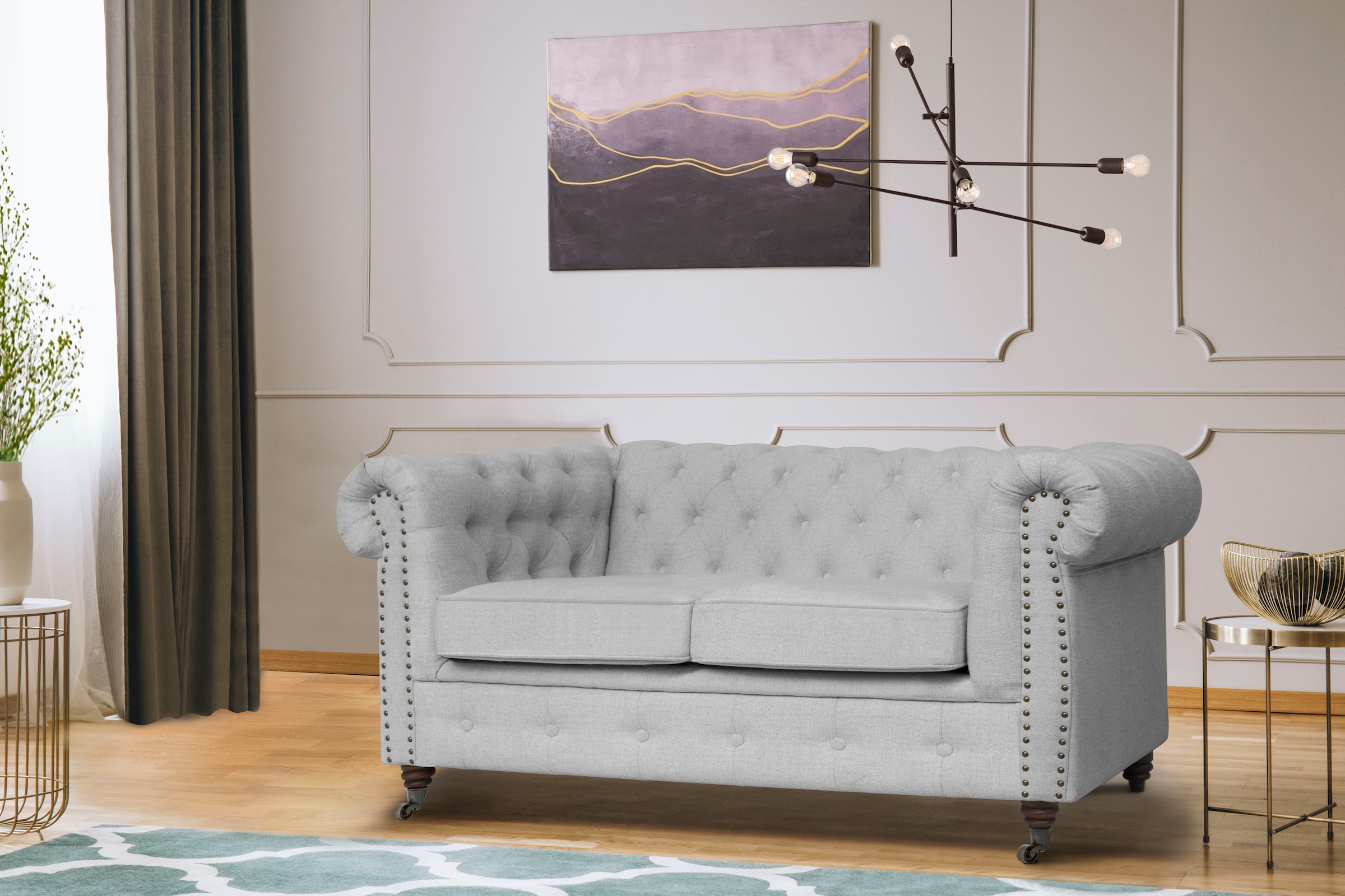Home affaire Chesterfield-Sofa »Aarburg«, aufwändige Knopfheftung und Ziernägel im Chesterfield-Design