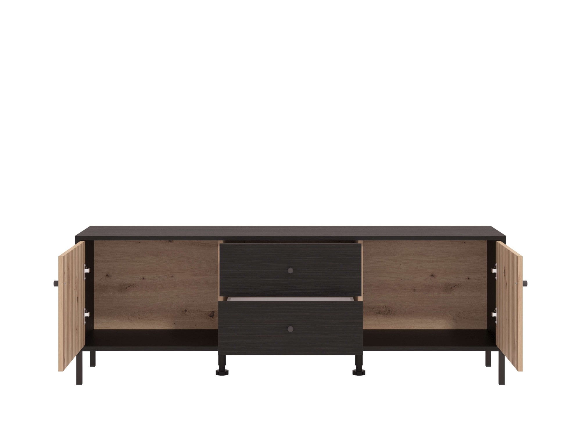 INOSIGN Lowboard »Correze, TV-Lowboard, TV-Schrank, TV-Ständer, Breite 157 cm«, Kommode mit 4 geschlossenen Fächern, mit 2 Türen, Holzoptik