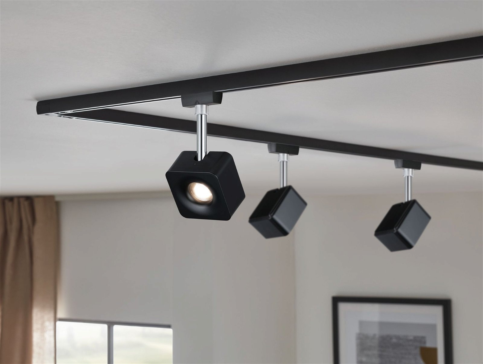 Paulmann Schienensystem-Leuchten »URail Schienenspot Cube 540lm 8W 2700K 230V Chrom matt, Chrom«, dimmbar, Einzelspot