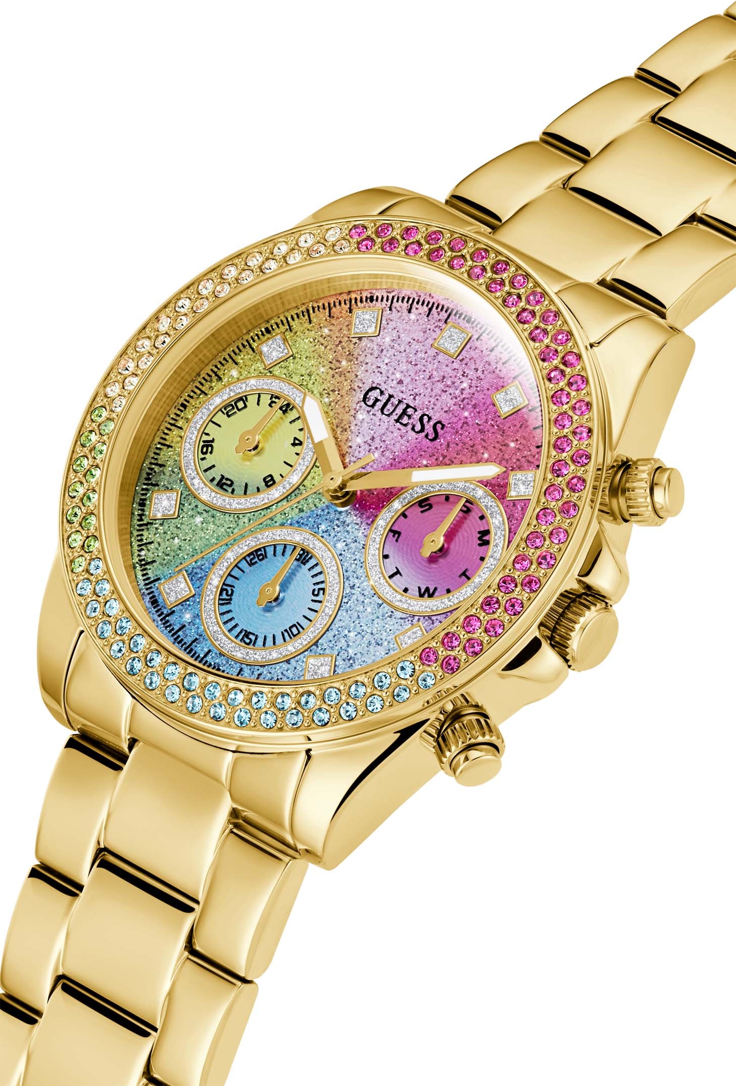 Guess Multifunktionsuhr »SOL«, Armbanduhr, Quarzuhr, Damenuhr