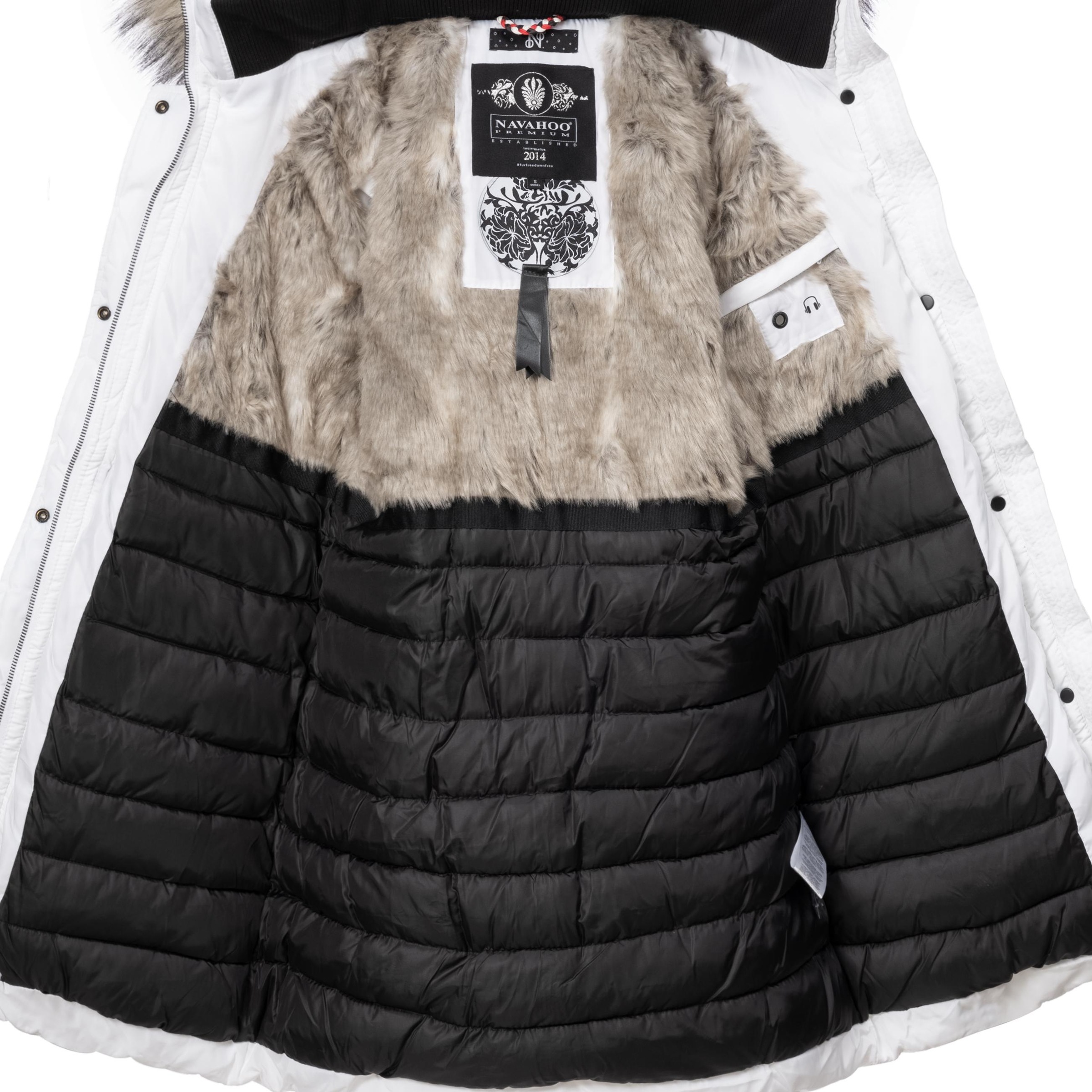 Navahoo Steppmantel »Steppmantel Paula«, stylischer Winter Parka m. edlem Fellimitat