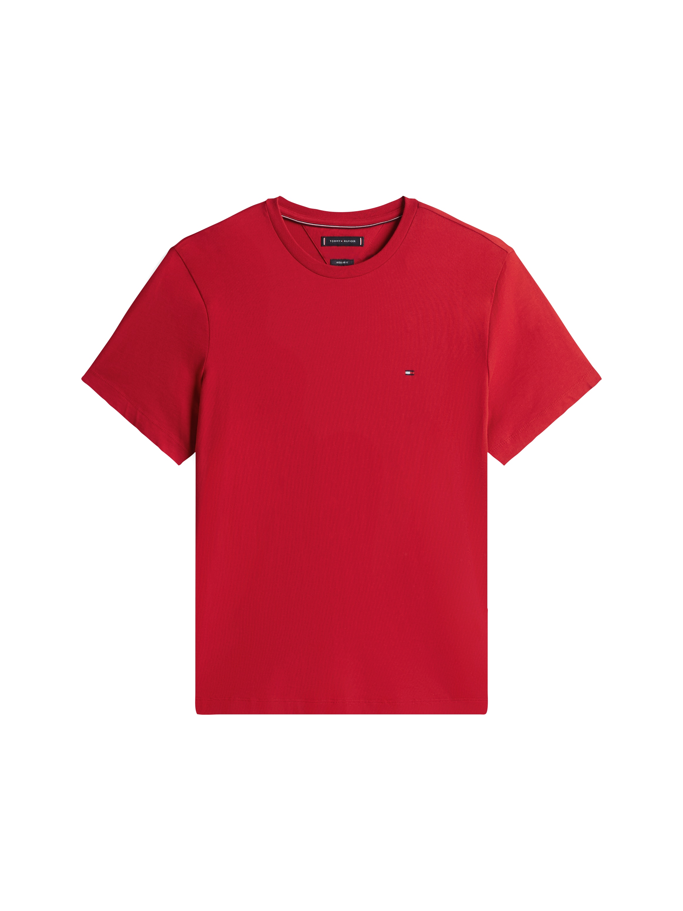 Tommy Hilfiger T-Shirt »ESSENTIAL REG FIT SOLID TEE mit Stickerei und Rundhals« unifarben, casual, regular fit, Baumwolle, Rundhals