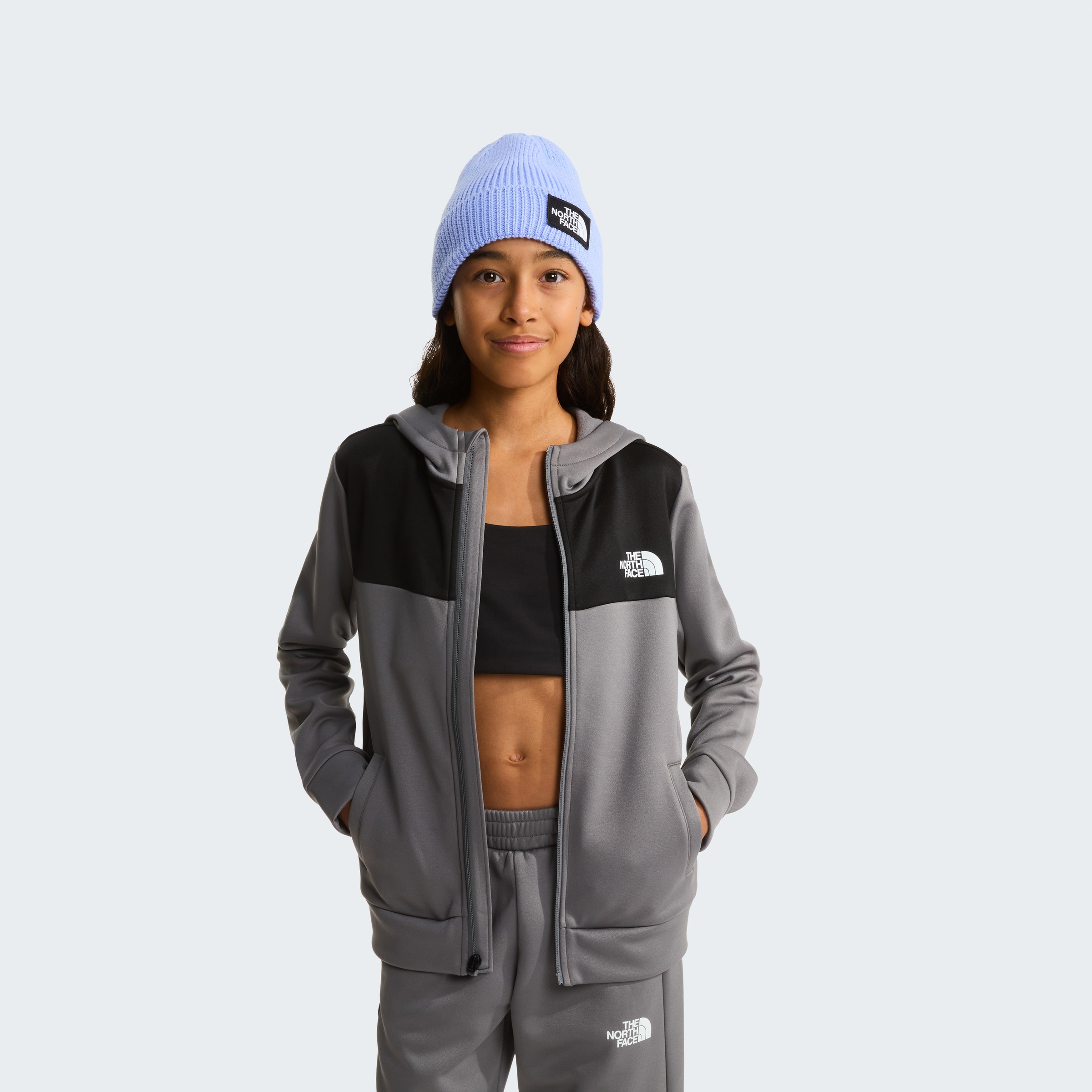 The North Face Fleecejacke »TEEN REAXION FZ HOODIE« für Jugendliche, sportlicher Stil, mit Reißverschluss