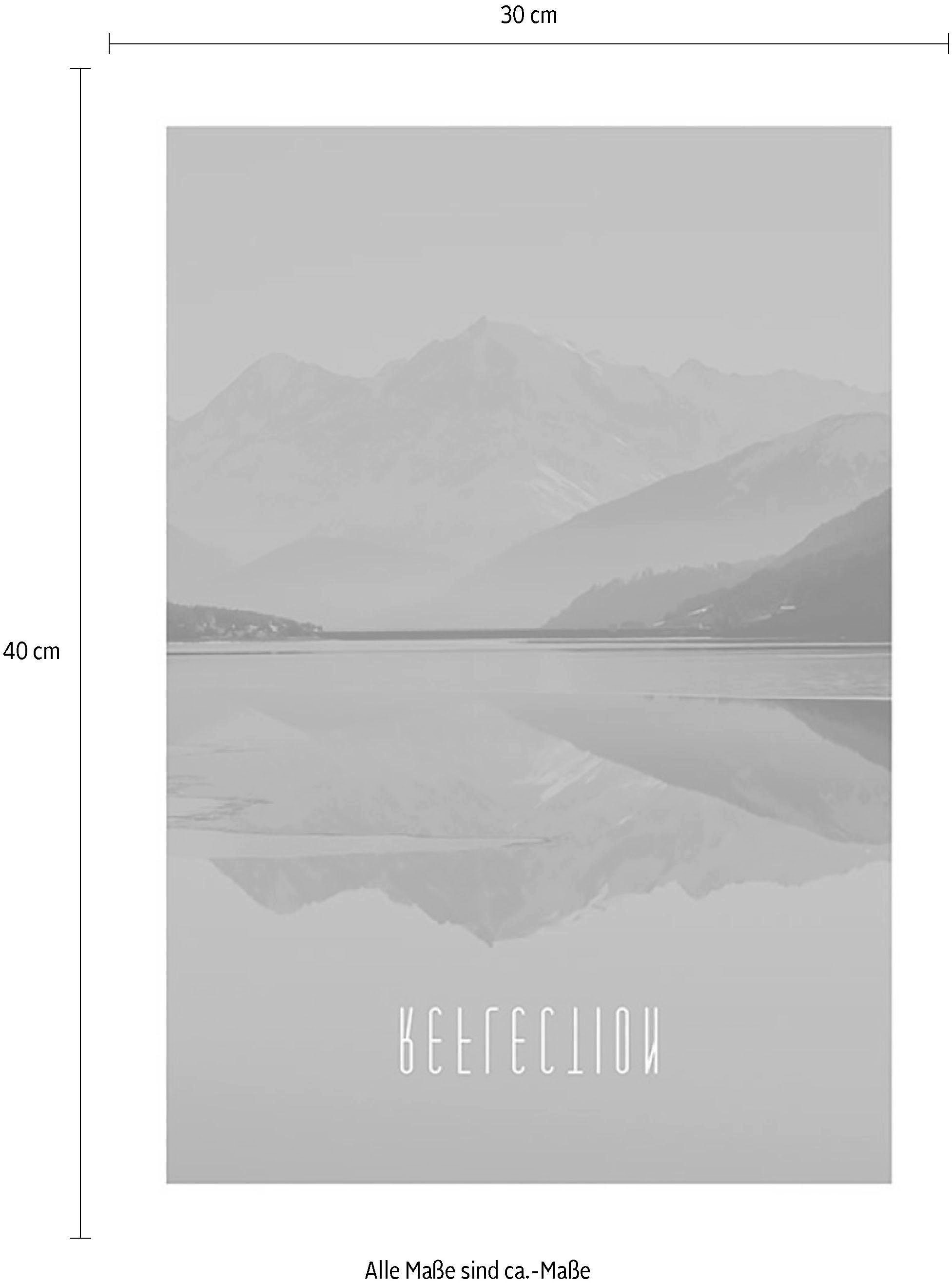 Komar Bild »Word Lake Reflection Steel«, Natur, (1 St.), Wandbild zur Dekoration - ohne Rahmen