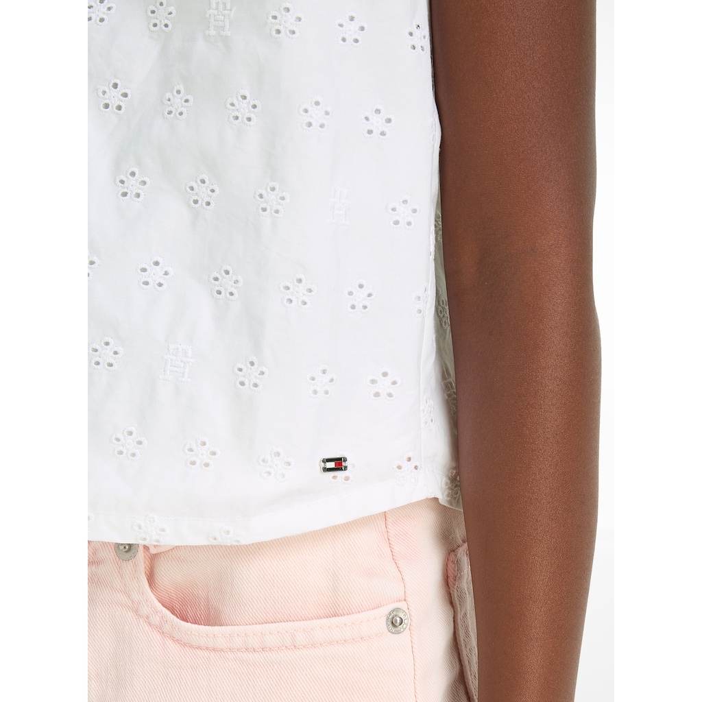 Tommy Hilfiger Babydollshirt »BRODERIE ANGLAISE FRILL TOP«
