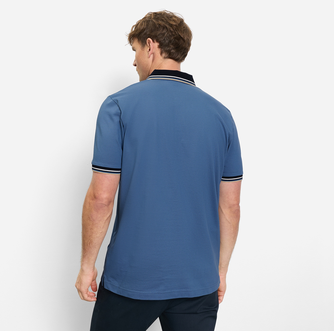 OLYMP Poloshirt »Casual« farbliche Kontrast-Details