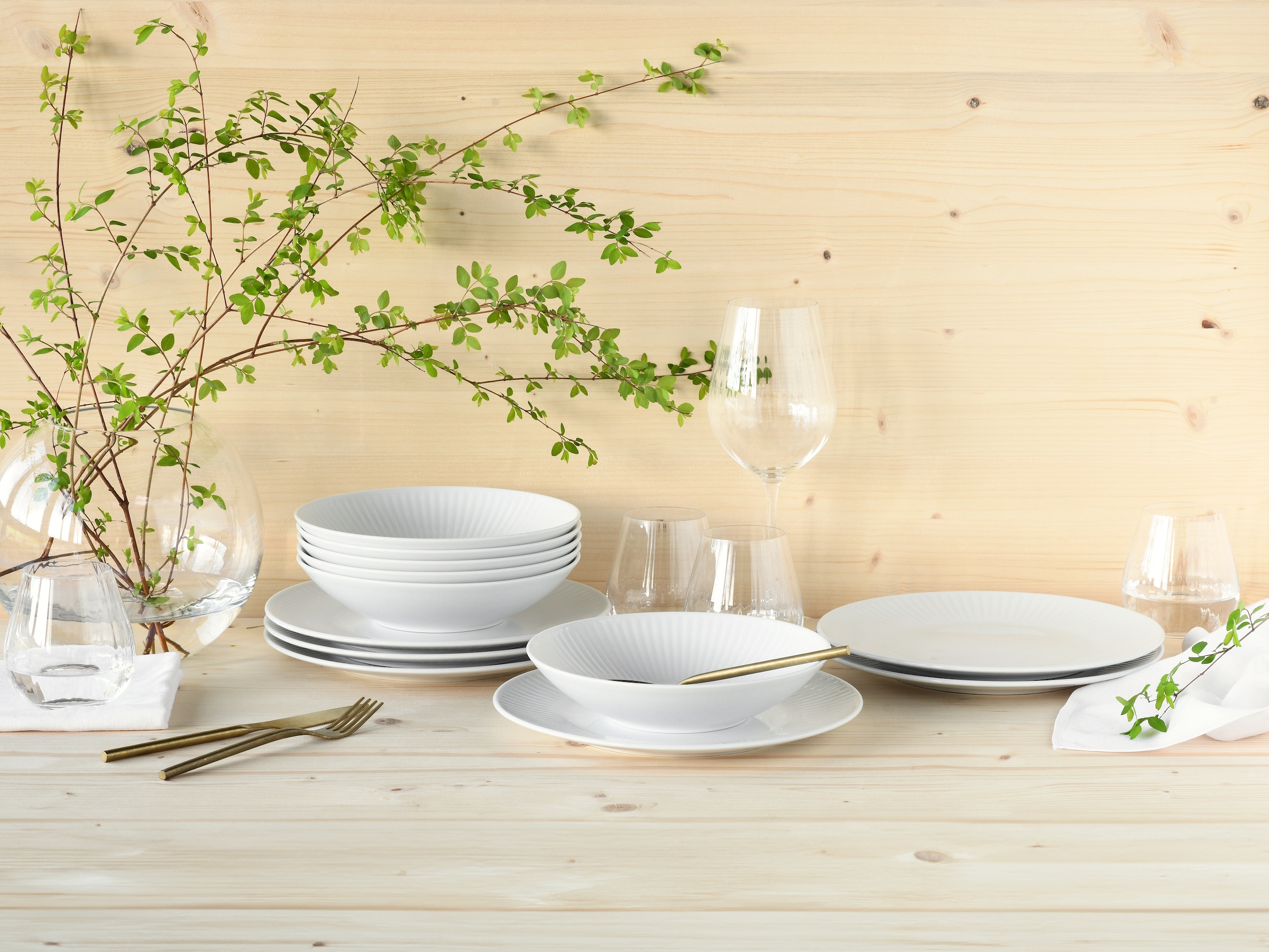 CreaTable Tafelservice »Valencia Weiß, Tafel-Service 12-tlg« Teller Set, Elegant, Boho Chic