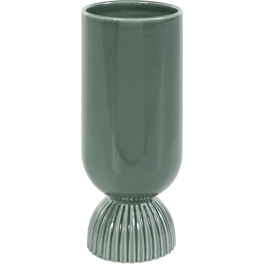 andas Dekovase »Vase aus Steingut, Rillen-Optik«, (1 St.), Höhe 37 cm