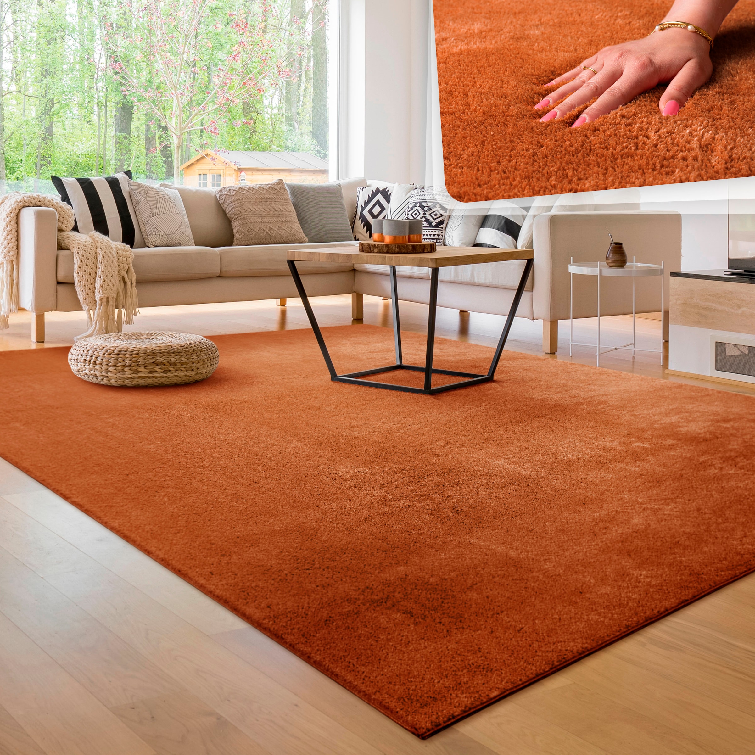 Paco Home Teppich »Cadiz 630«, Uni-Farben, besonders weich, als Online-Shop waschbar, erhältlich auch Läufer im OTTO rechteckig