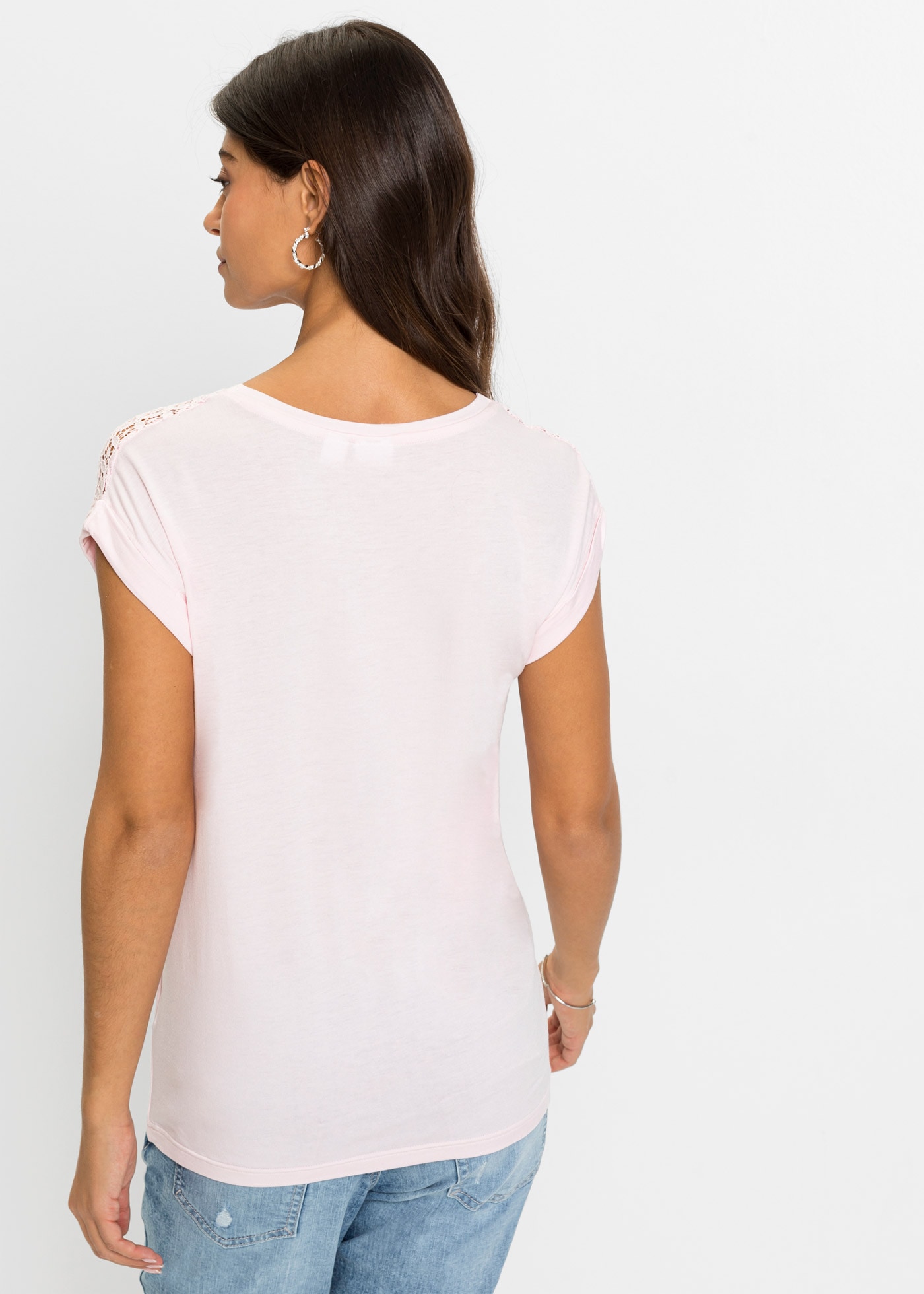 bonprix T-Shirt »Shirt aus Viskose-Mix« gerade Passform, Kurzarm, für vielseitige Anlässe, aus Viskose-Mix