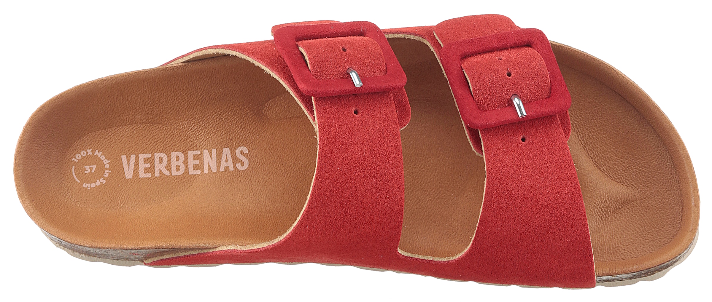 VERBENAS Pantolette »Randell Velour«, Sommerschuh, Schlappen, Hausschuh, Urlaubschuh mit Softfußbett