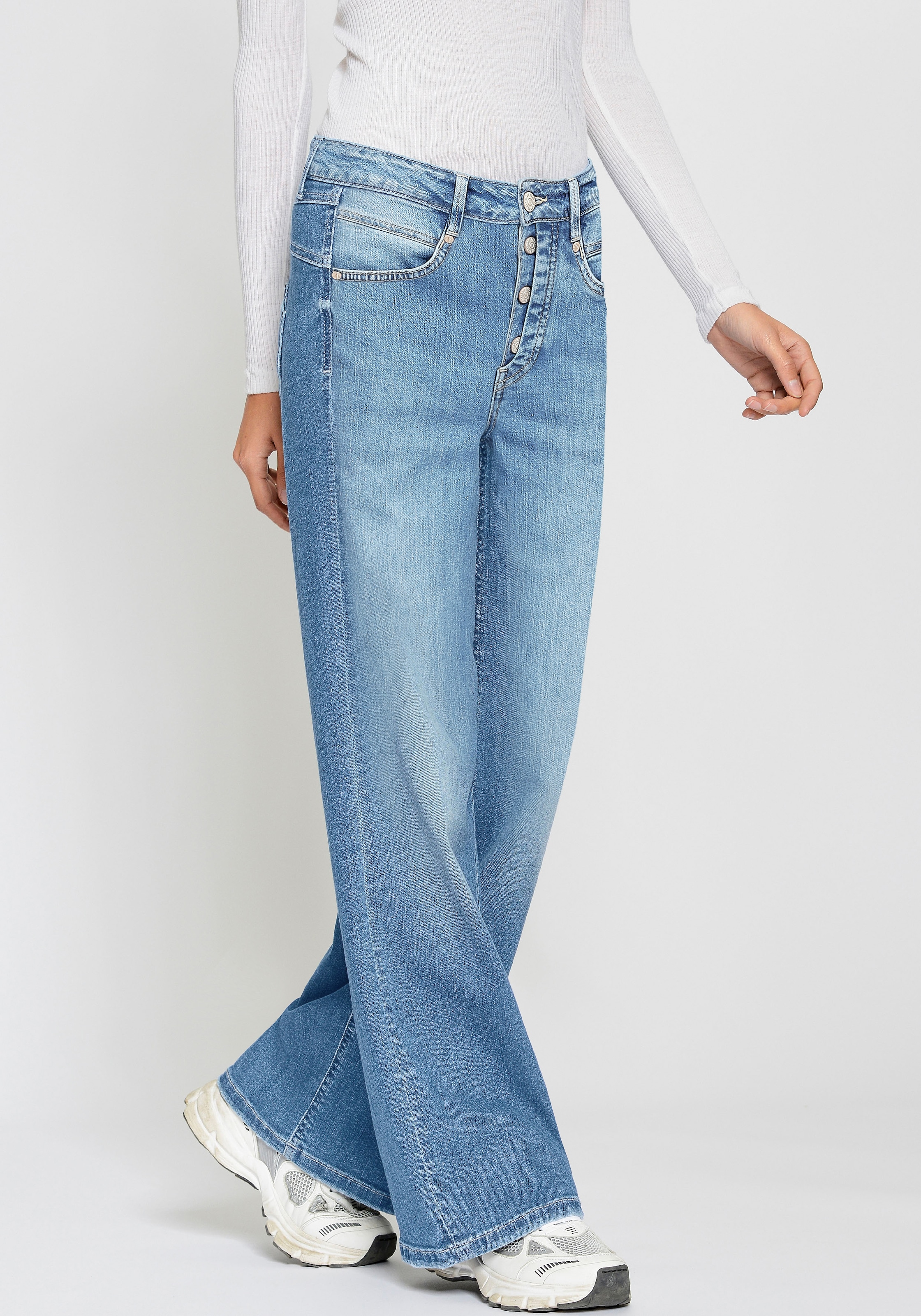GANG Weite Jeans »94MEDINA WIDE«, mit Knopfverschluss