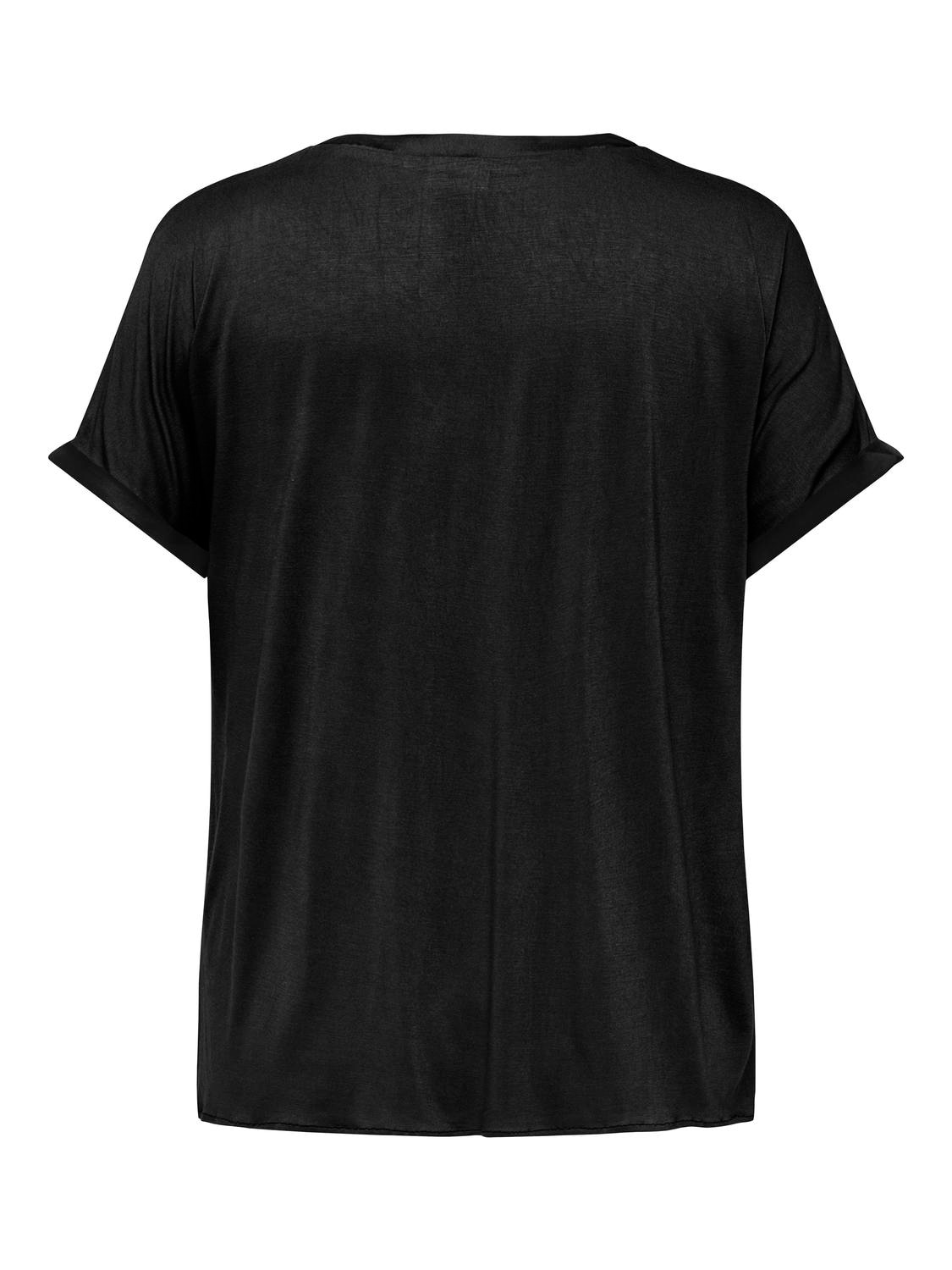 ONLY CARMAKOMA Shirtbluse »CARBRYNJA LIFE S/S IN-ONE TOP WVN« in glänzender Optik