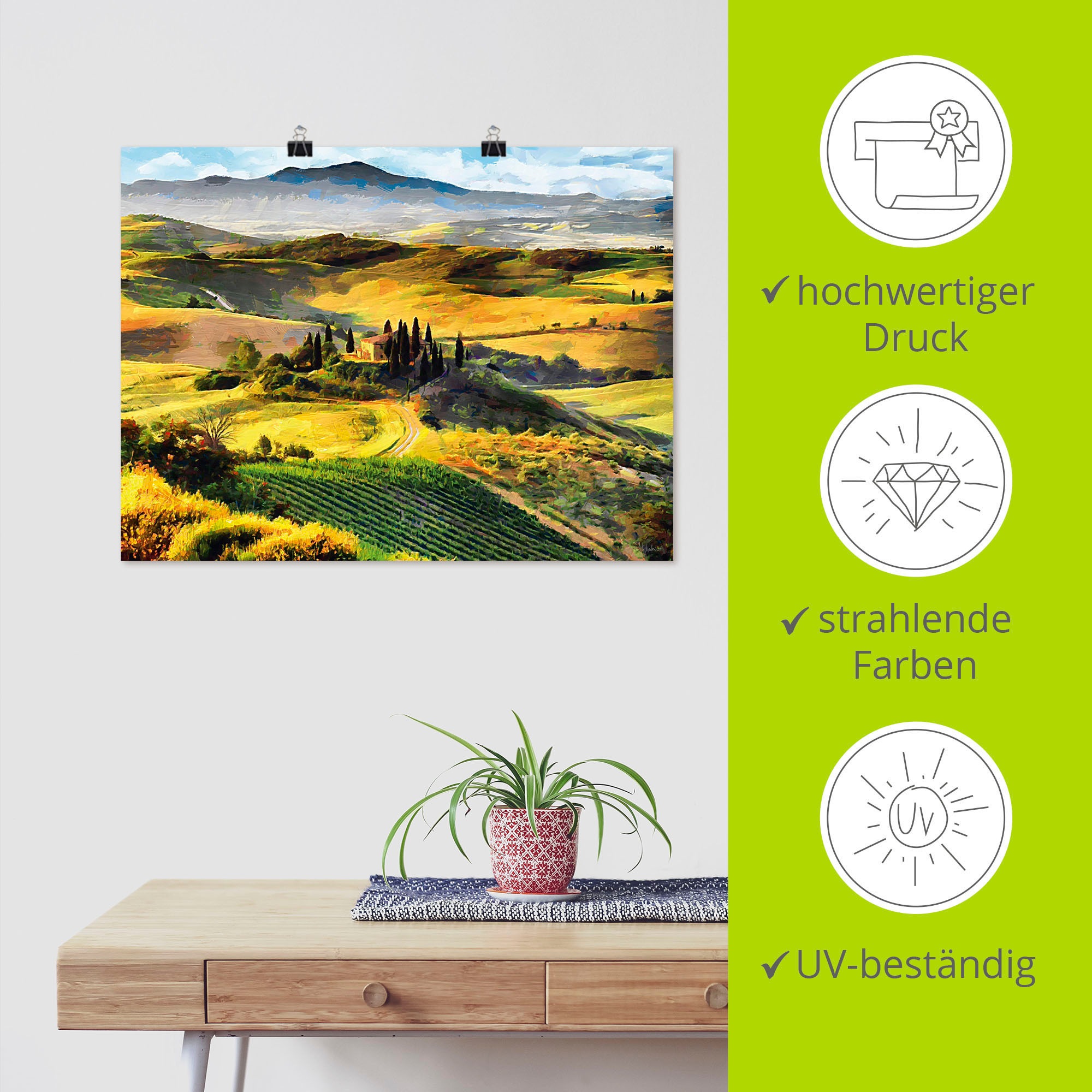 Artland Wandbild »Toskana von oben«, Bilder von Europa, (1 St.), als Alubild,  Leinwandbild, Wandaufkleber oder Poster in versch. Größen bestellen online  bei OTTO | Poster