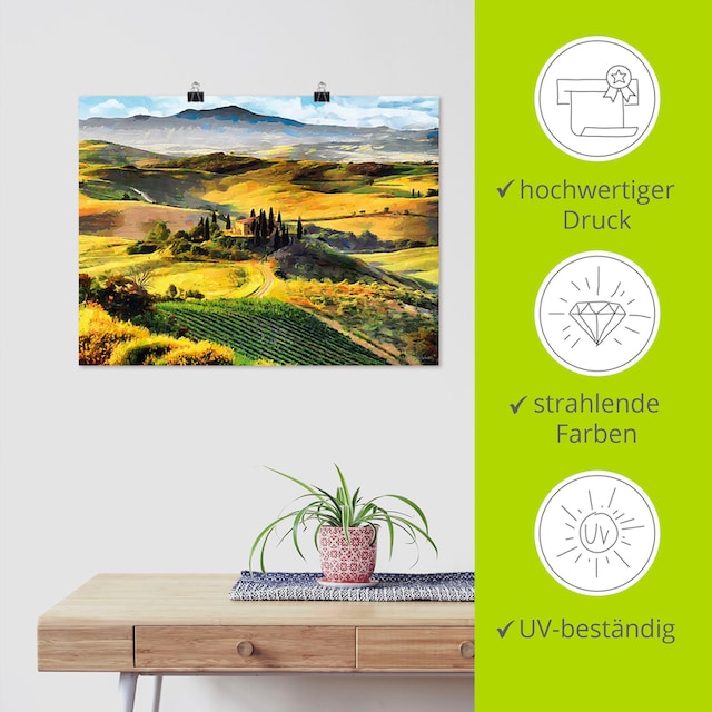 Artland Wandbild »Toskana von oben«, Bilder von Europa, (1 St.), als Alubild,  Leinwandbild, Wandaufkleber oder Poster in versch. Größen bestellen online  bei OTTO