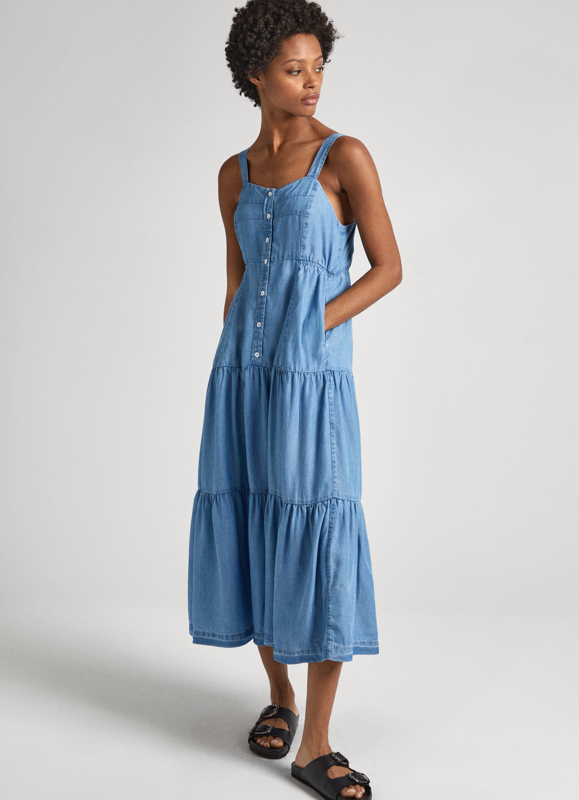 Pepe Jeans Sommerkleid »EDITH«, in Jeansoptik, aus sommerlicher Qualität