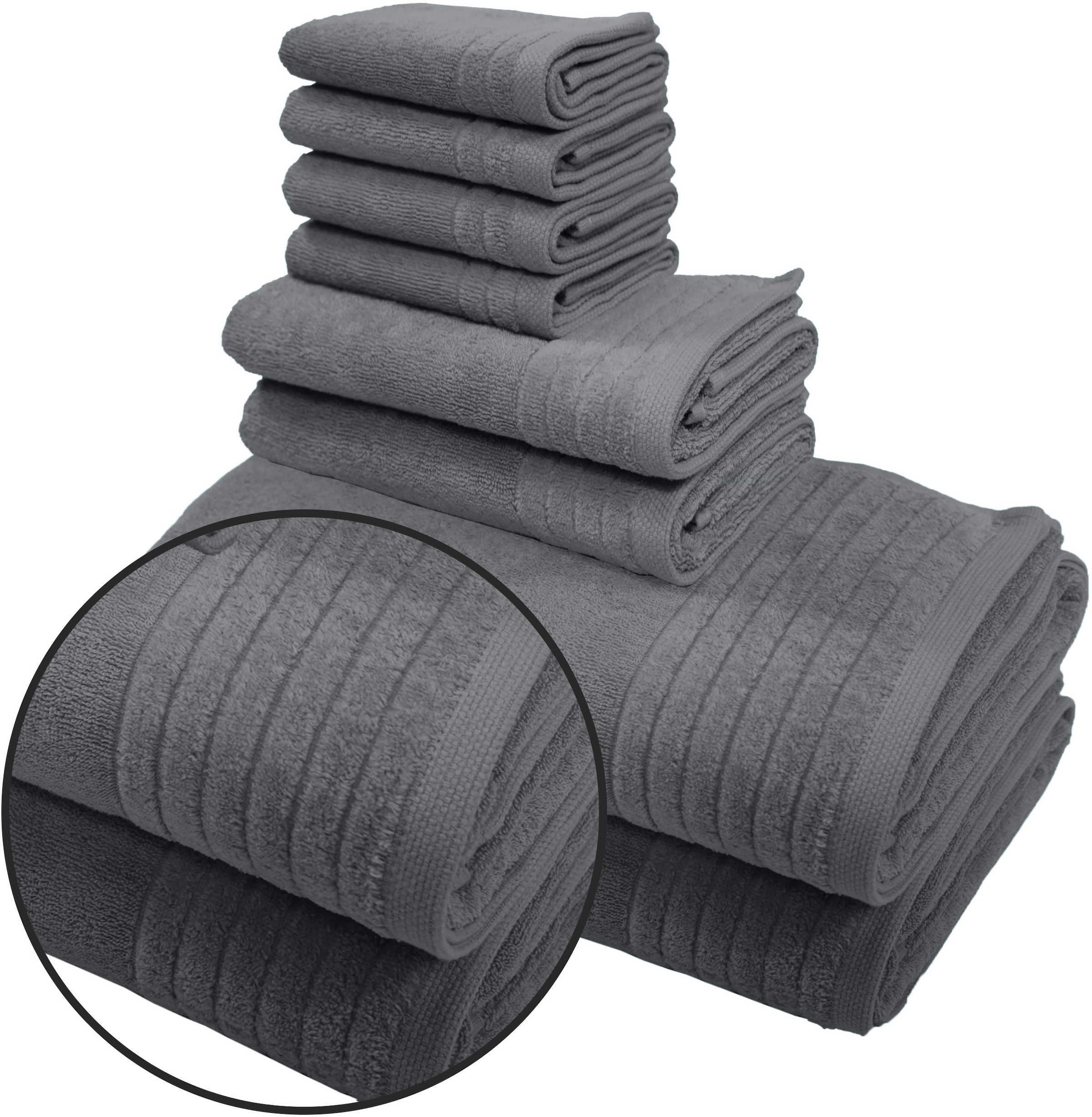 my home Handtuch Set »Sanremo Premium, Premium Handtücher, 600 gr/m², dicke Qualität«, Set, 8 tlg., Frottier, Duschtücher, Handtücher, Seiftücher, 100% Baumwolle, weich