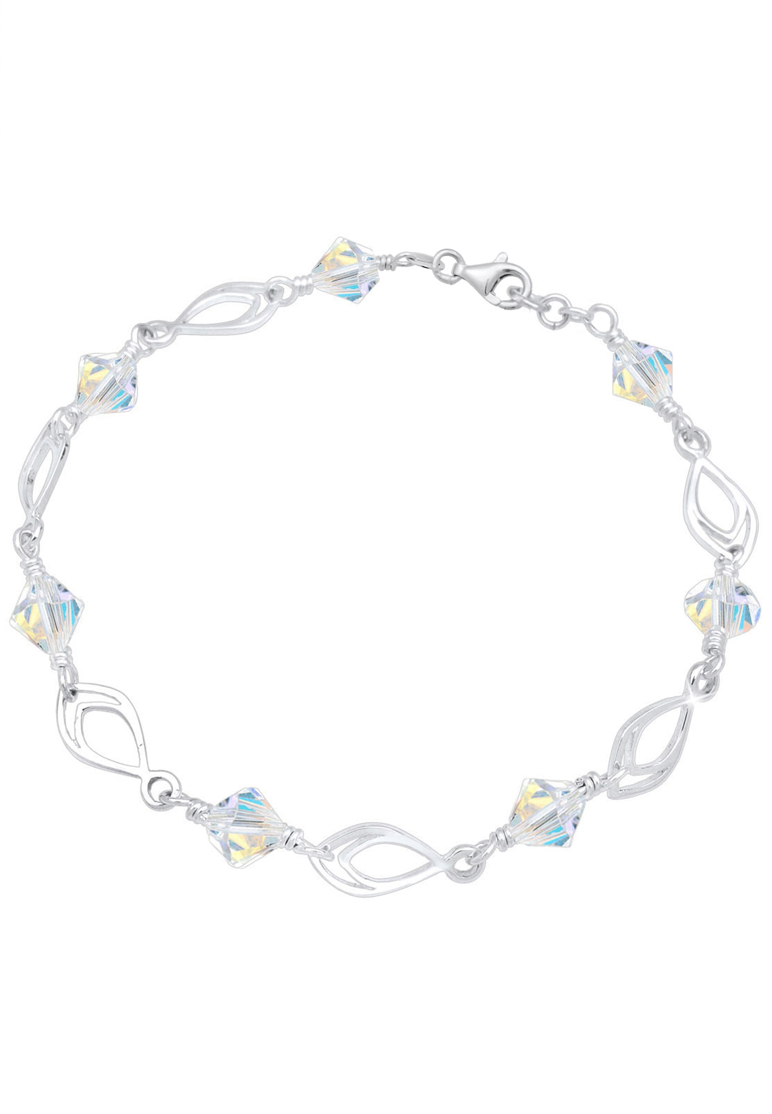 Elli Armkette »Armband Kristalle Perlen 925 Silber«