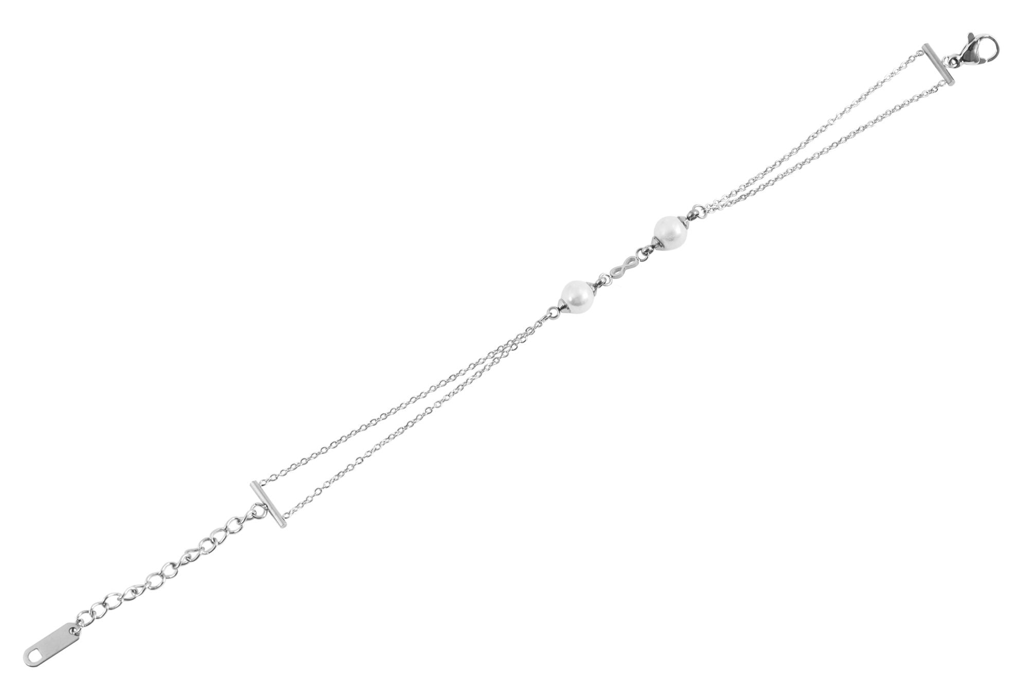 Adelia´s Armband »Damen Armband ¿ Unendlichkeitszeichen aus Edelstahl mit Perle 16 cm«