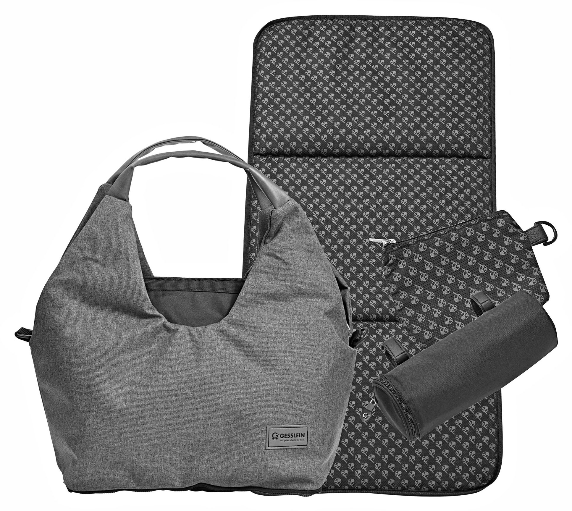 Gesslein Wickeltasche »N°5, mittelblau«, mit Wickelauflage und Flaschenhalter, Made in Germany