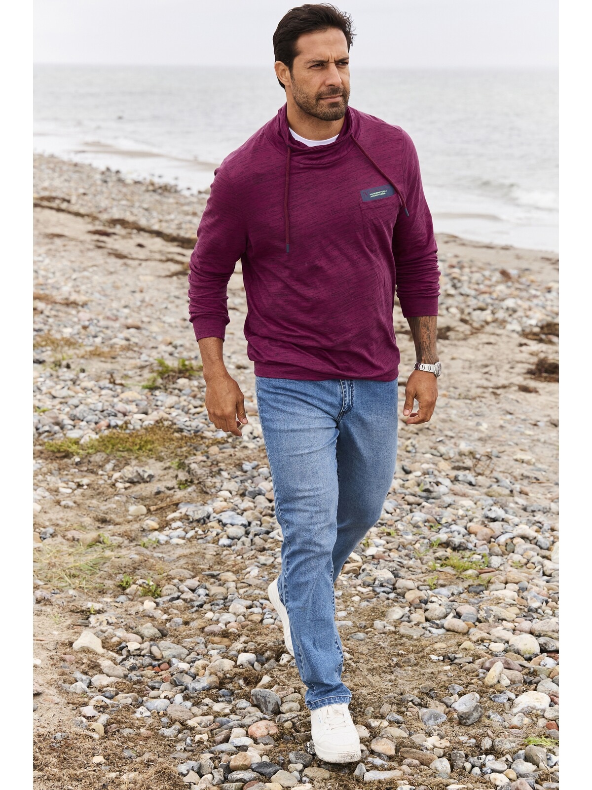 Jan Vanderstorm Sweatshirt »Sweatshirt KERVIK«, (1 tlg.), mit weitem Kragen