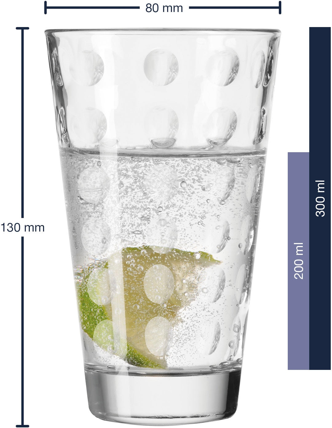 LEONARDO Longdrinkglas »OPTIC« 300 ml, 6-teilig