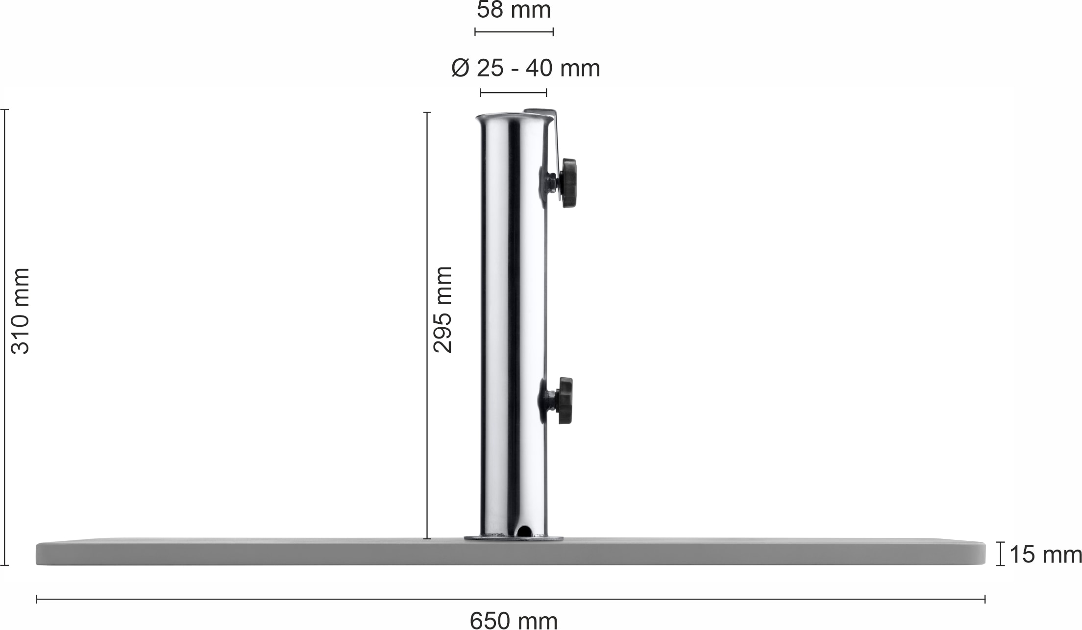Schneider Schirme Schirmhalter »Balkonschirmständer Stahl ca. 23 kg«, für Stöcke Ø 25 - 40 mm, für Mittelmastschirme bis Ø 200 cm