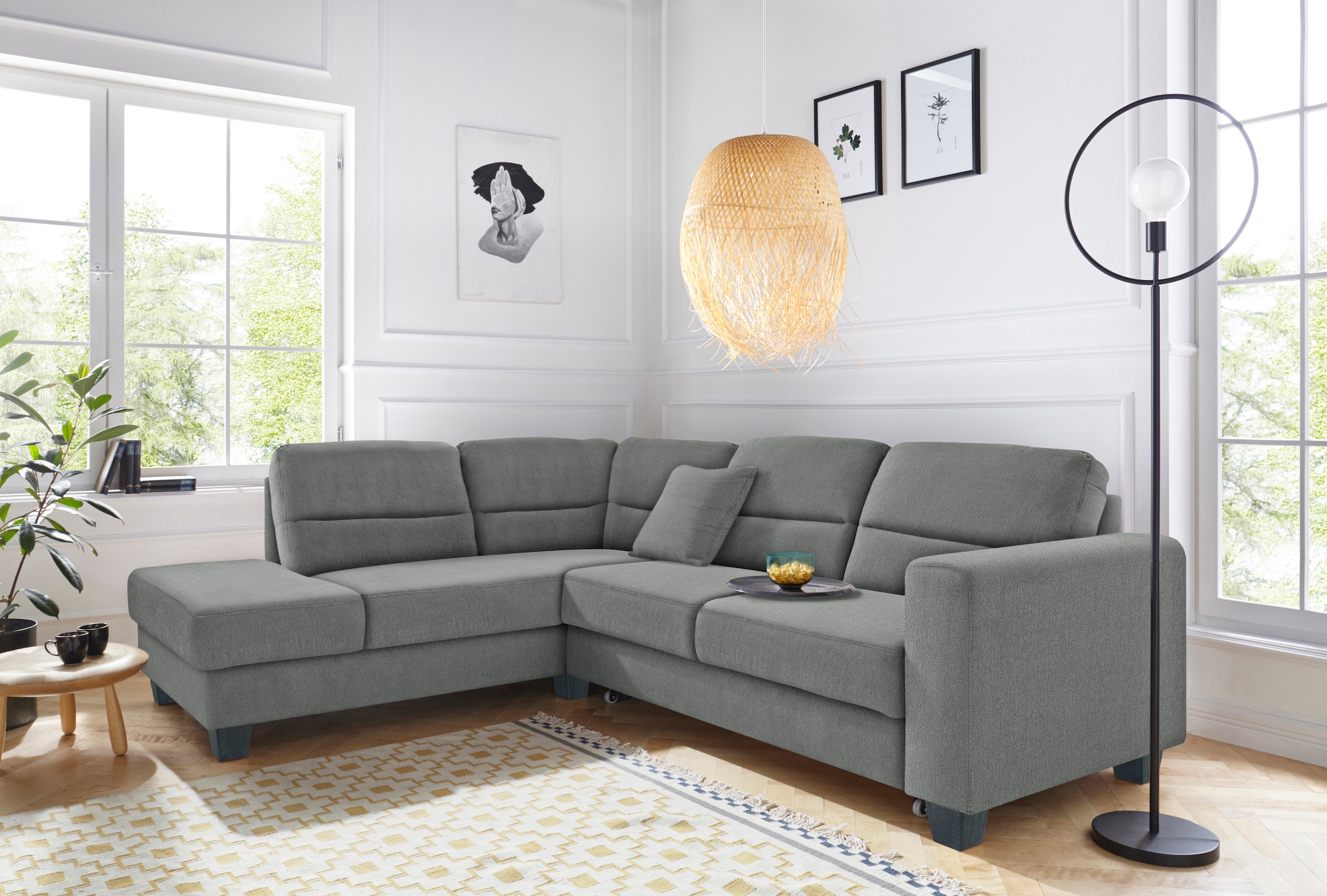 TRENDMANUFAKTUR Ecksofa »Chamber, zeitlos und modern, hoher Sitzkomfort, L-Form«, wahlweise mit Schlaffunktion