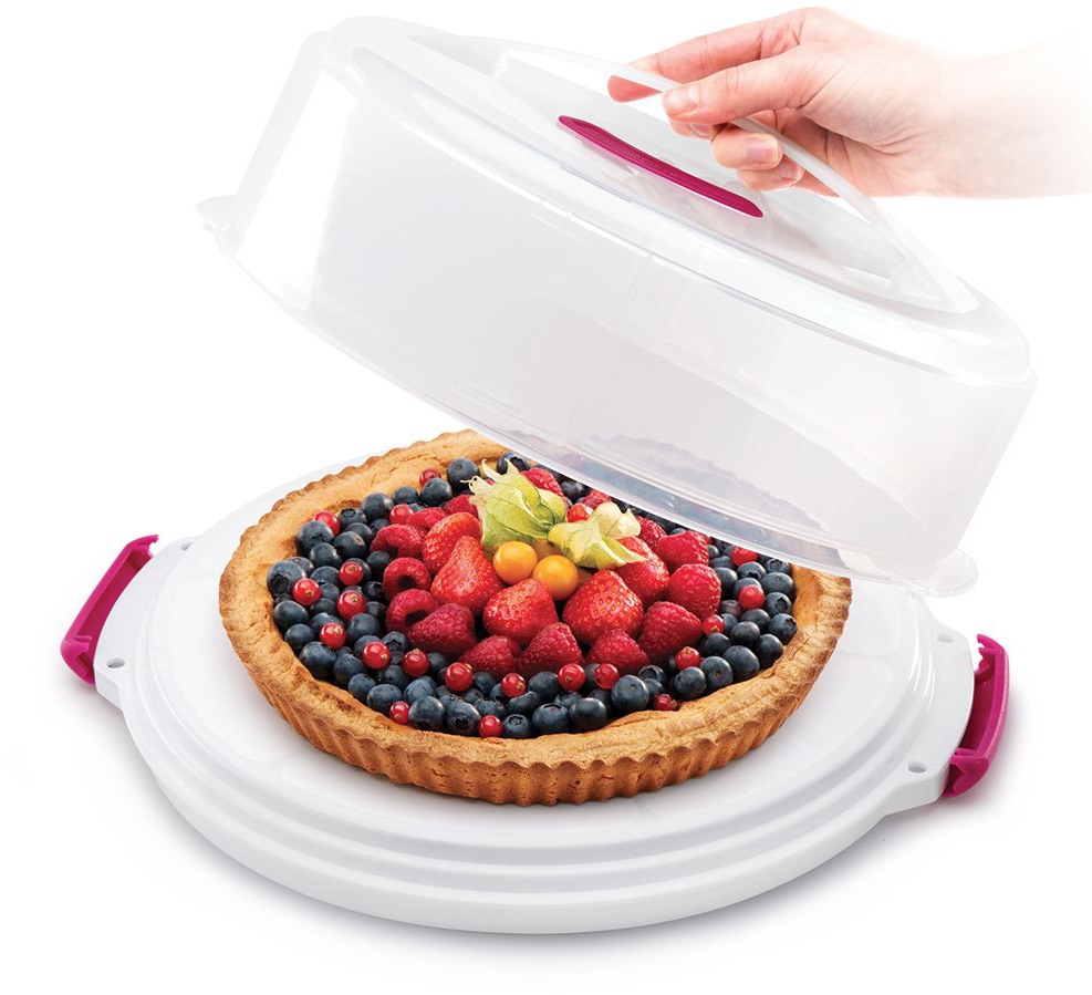 Metaltex Kuchentransportbox 1 Stk. tlg. höhenverstellbar in rot