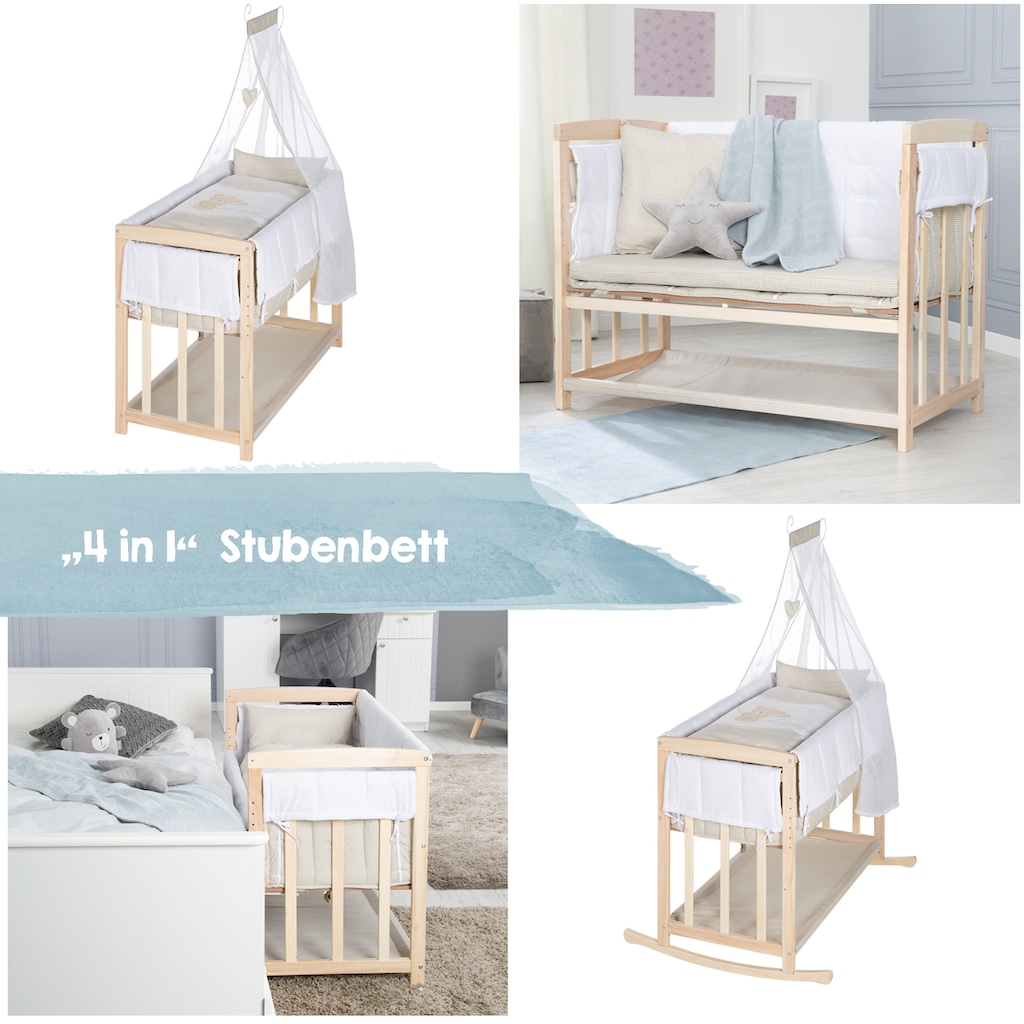 roba® Stubenbett »4 in 1, Liebhabär, natur«, zu Wiege, Elternbett oder Bank umbaubar