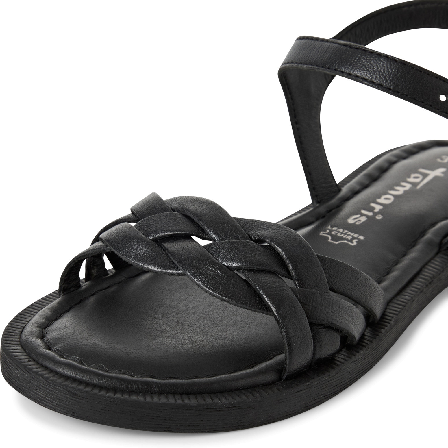 Tamaris Riemchensandale, Sandalette, Sommerschuh mit Riemchen in Flechtoptik