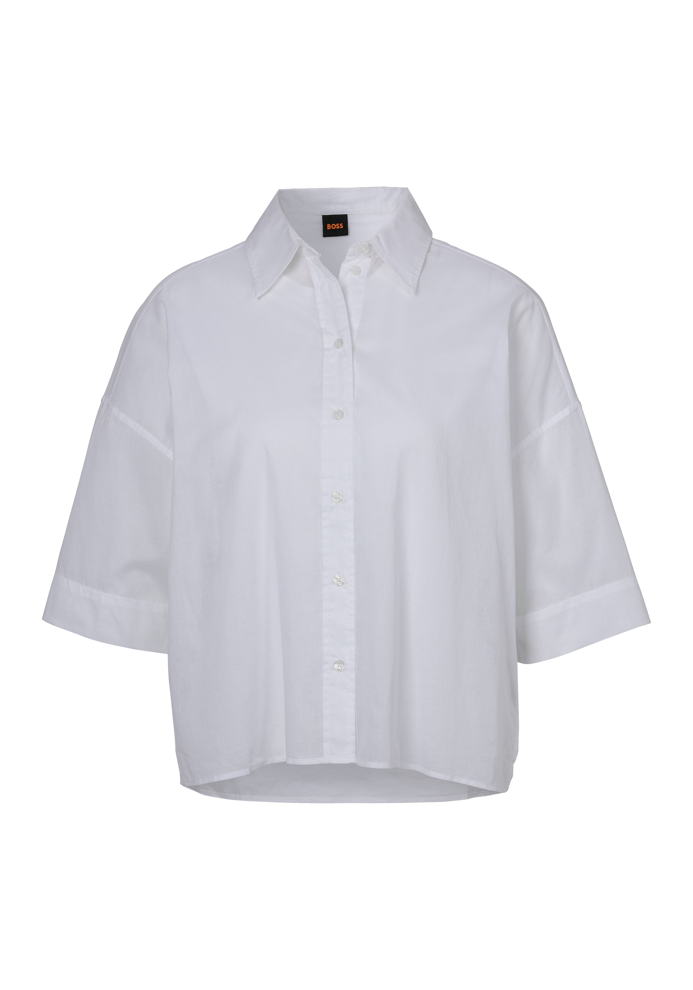 BOSS ORANGE Hemdbluse »C_Balinas Premium Damenmode«, mit Hemdblusenkragen