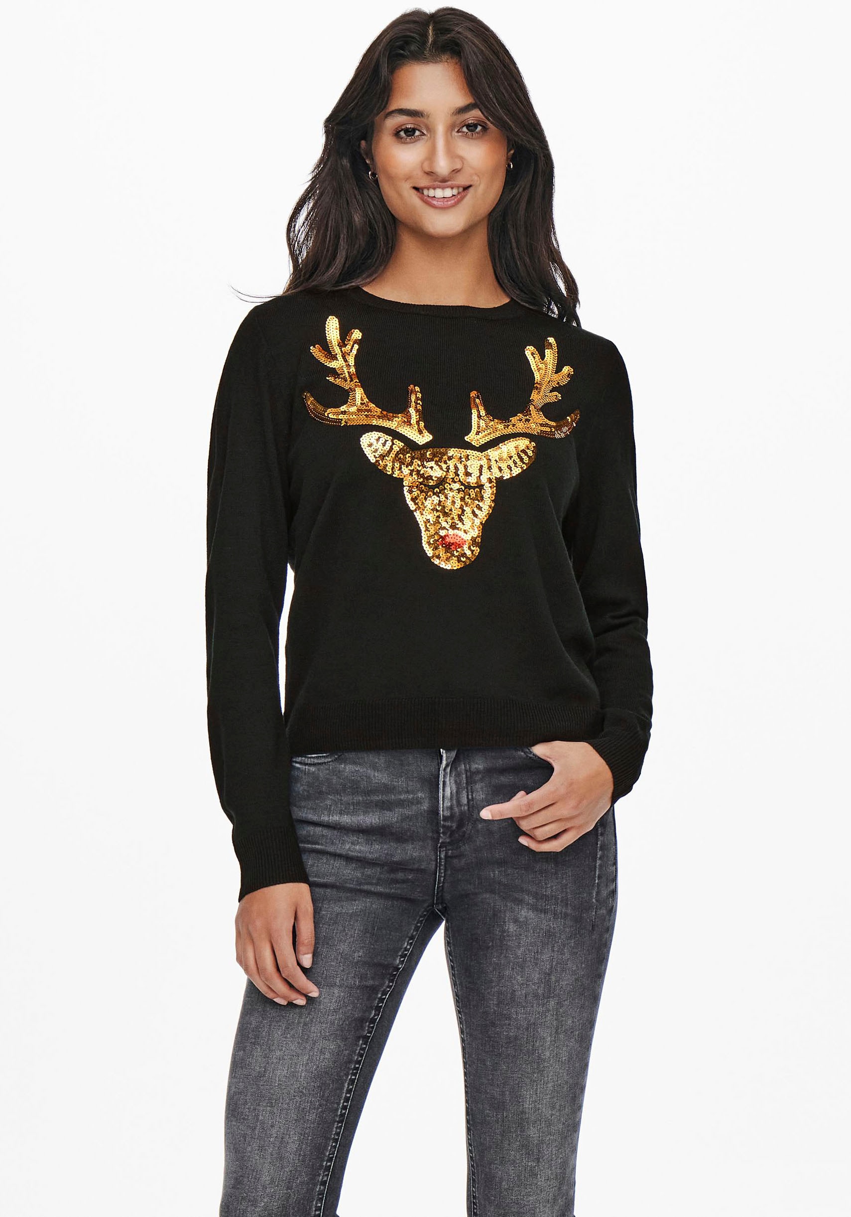 ONLY Strickpullover »ONLXMAS L/S PULLOVER EX KNT«