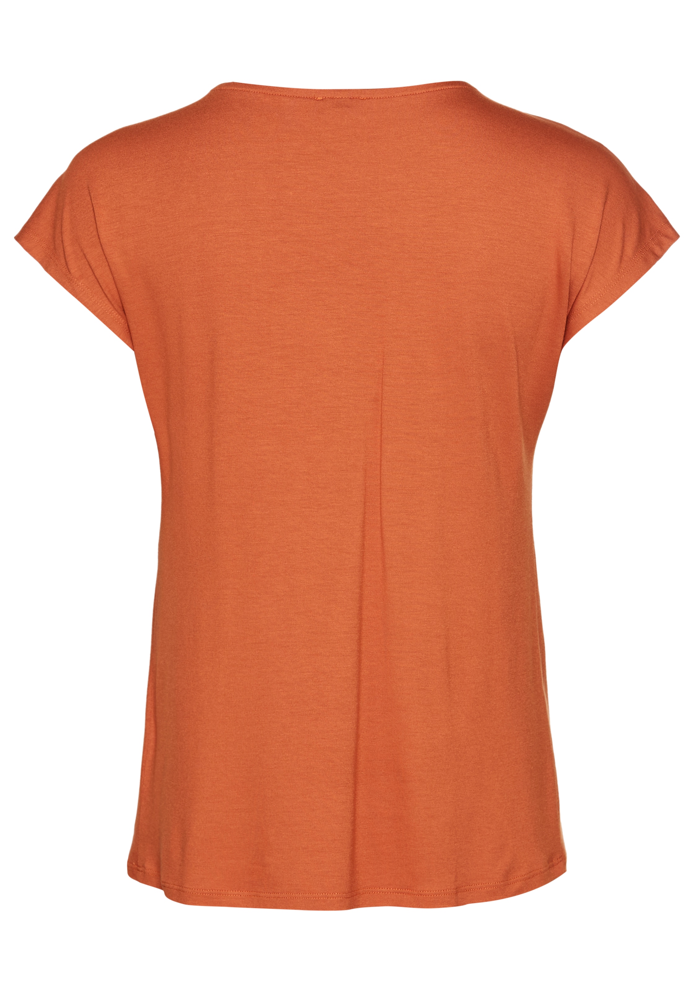 Laura Scott Kurzarmshirt, mit schmückendem Knopf in Perlmutt-Optik