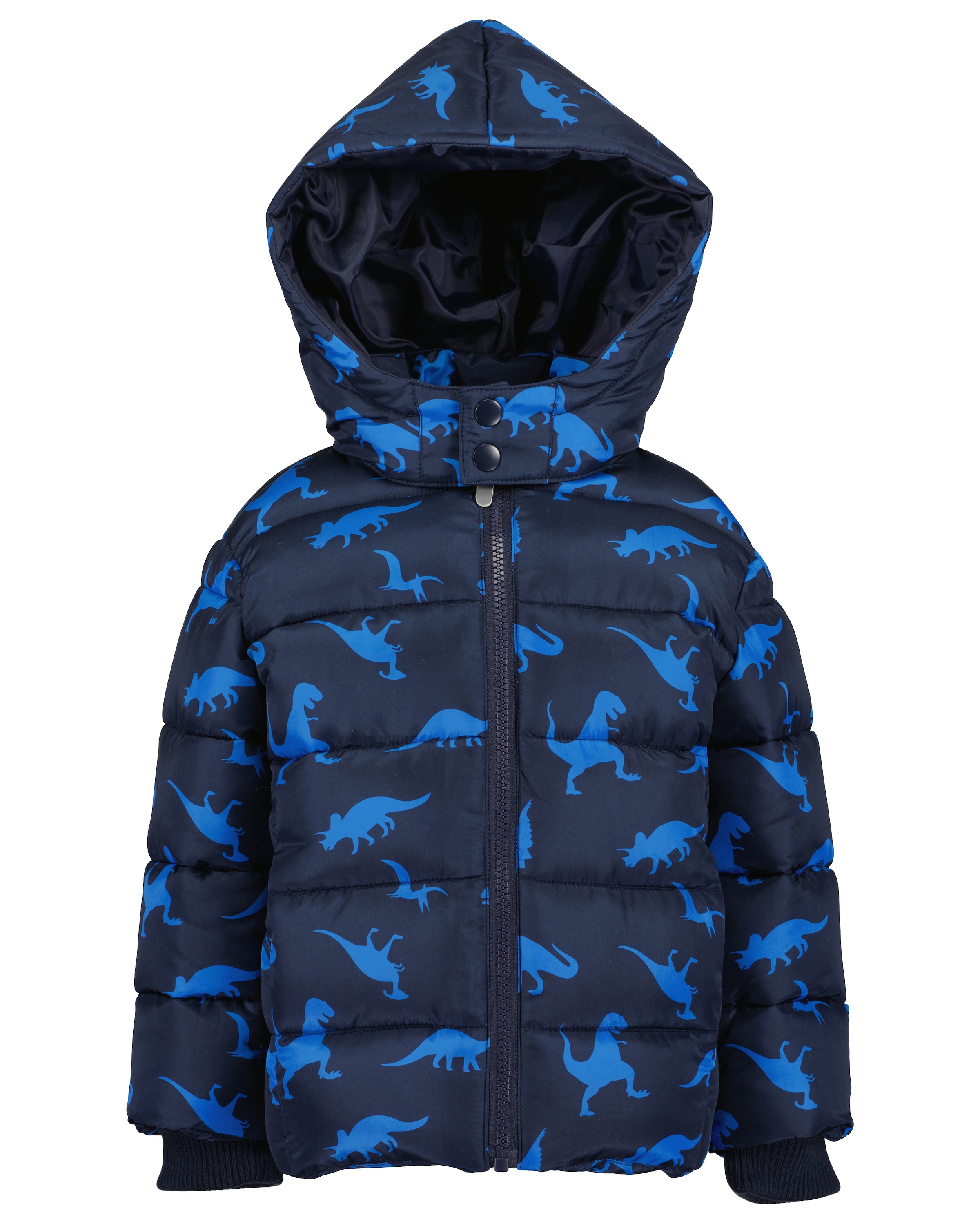 Blue Seven Steppjacke mit Kapuze im tollen Dino-Alloverprint in blau, Größe 98