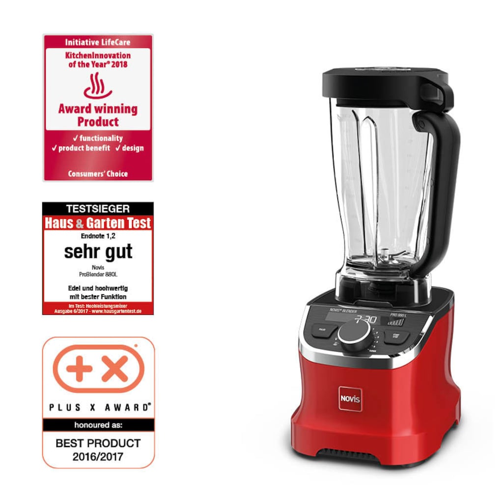 NOVIS Standmixer »ProBlender 880L rot«, 1400 W, 120’000 Schnitte/Min