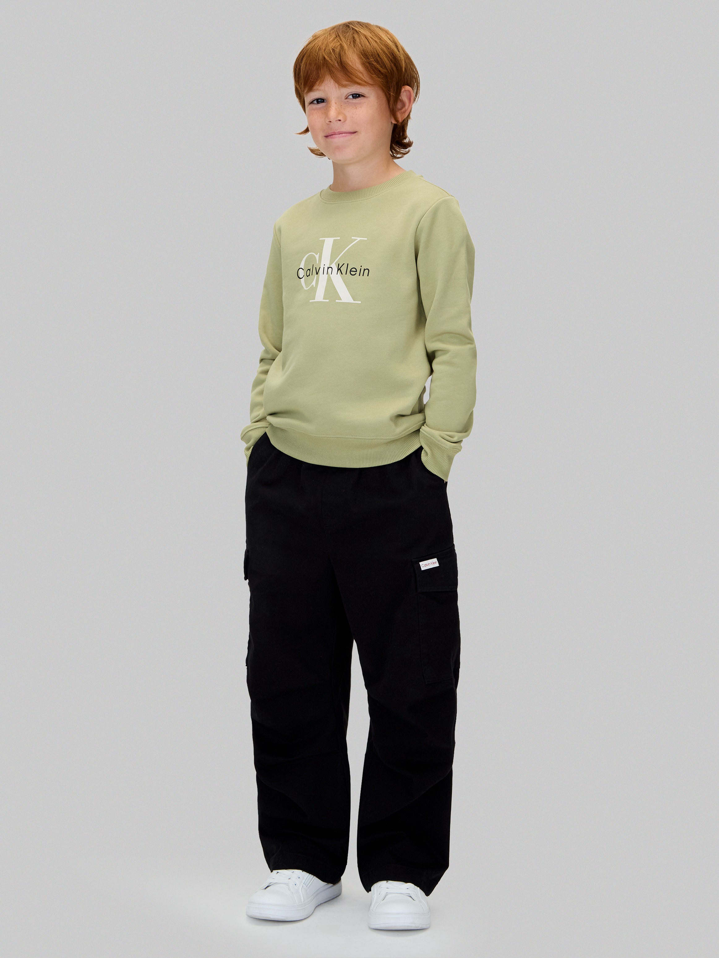 Calvin Klein Jeans Sweatshirt »CK MONOGRAM TERRY CN SWEATSHIRT«, für Kinder bis 16 Jahre, Logo-Print