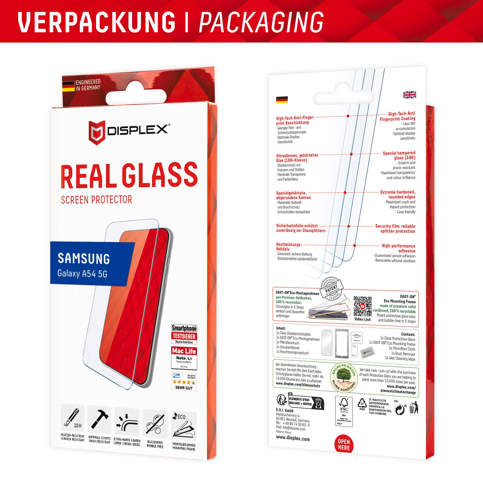 Displex Displayschutzfolie »Real Glass Samsung Galaxy A54 5G«