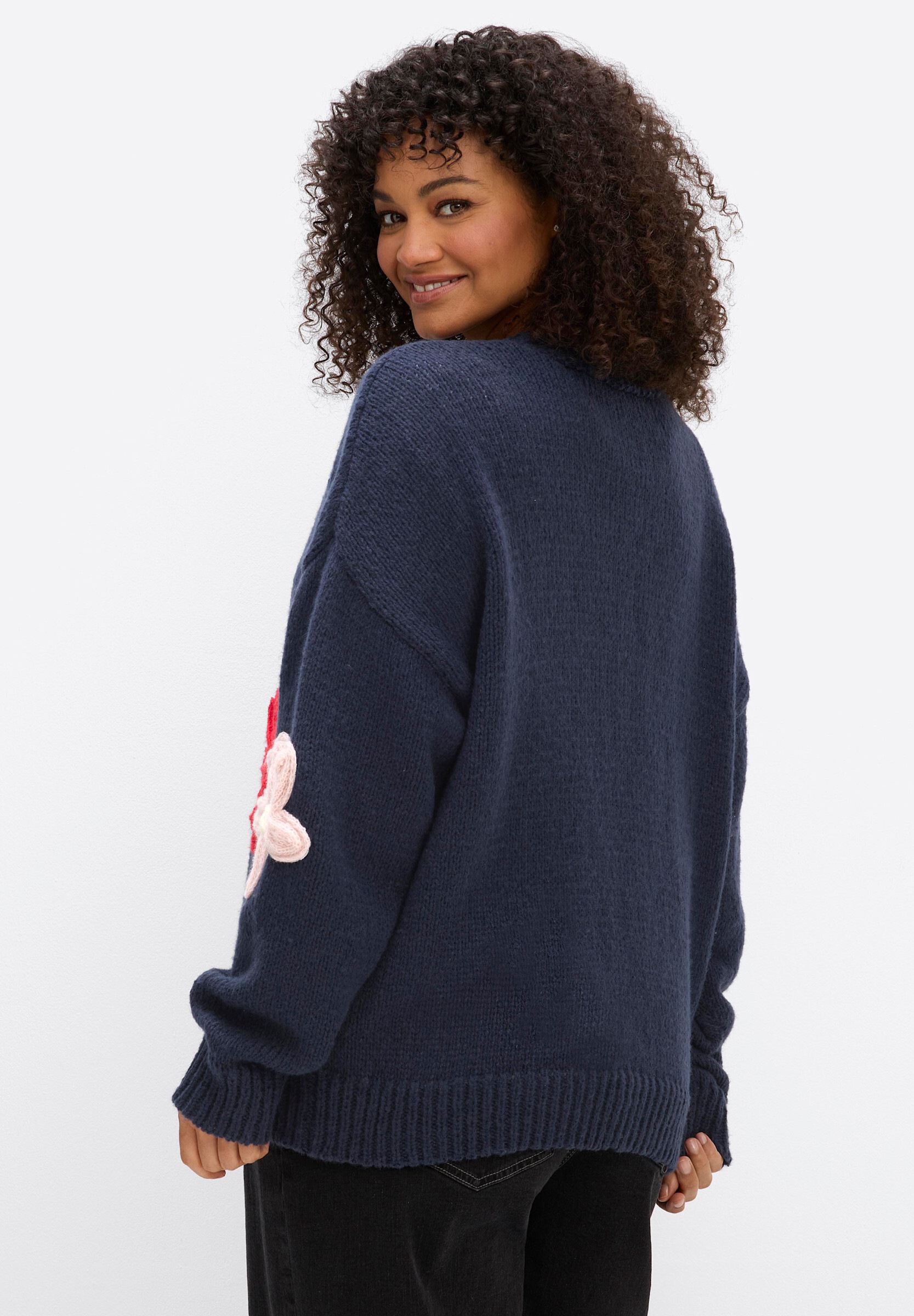 sheego by Joe Browns Strickjacke »Strickjacke Strickjacke mit farbenfrohen Blüten«