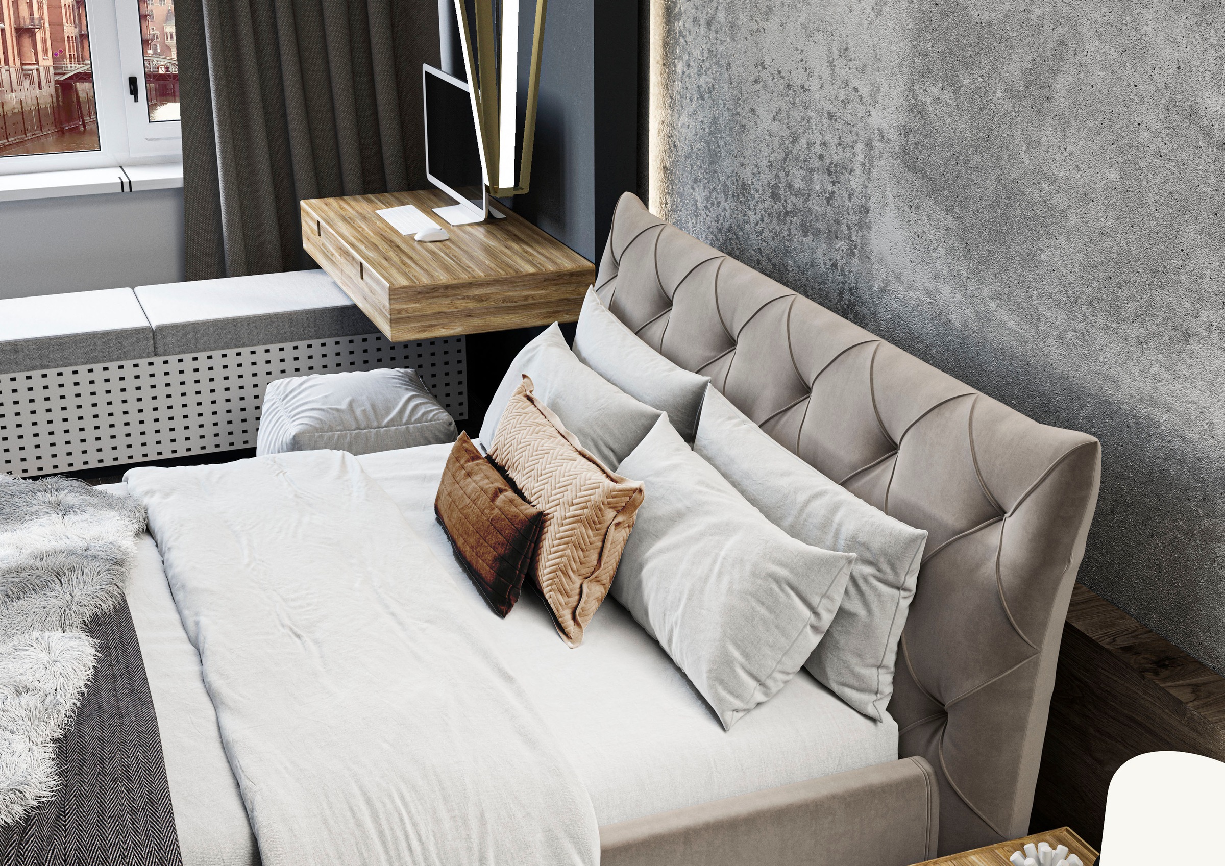 Leonique Polsterbett »Elloree, in 4 Breiten bis 200cm, auch in Leder« Kopfteilhöhe 105 cm, belastbar bis 280 kg, auch in Überlänge 220cm