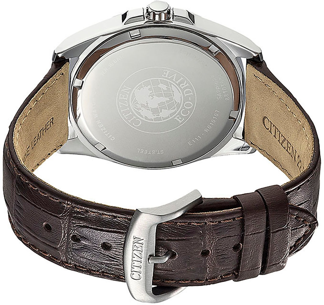 Citizen Solaruhr, Armbanduhr, Herrenuhr, Datum, Saphirglas, Lederarmband