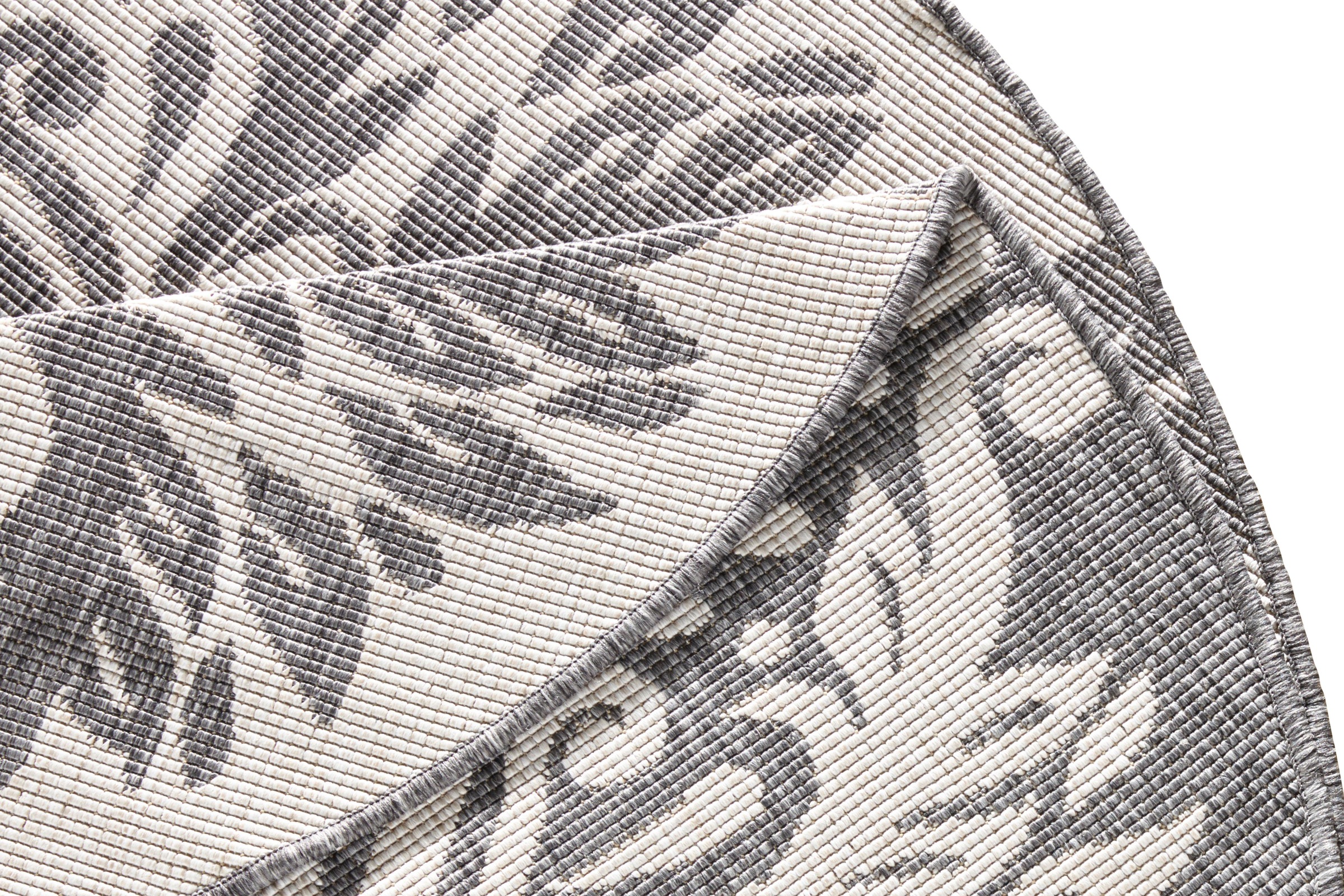 NORTHRUGS Teppich »Madrid«, rund, 5 mm Höhe, In-& Outdoor, Wetterfest, Balkon, Garten, Wohnzimmer, Wasserfest
