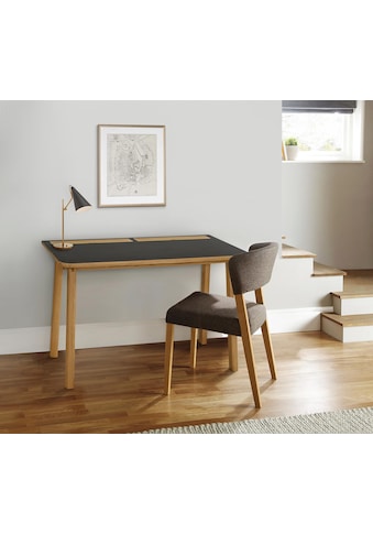 Schreibtisch »Mati«, mit zwei Ledertaschen an der Seite des Tisches für Stauraum