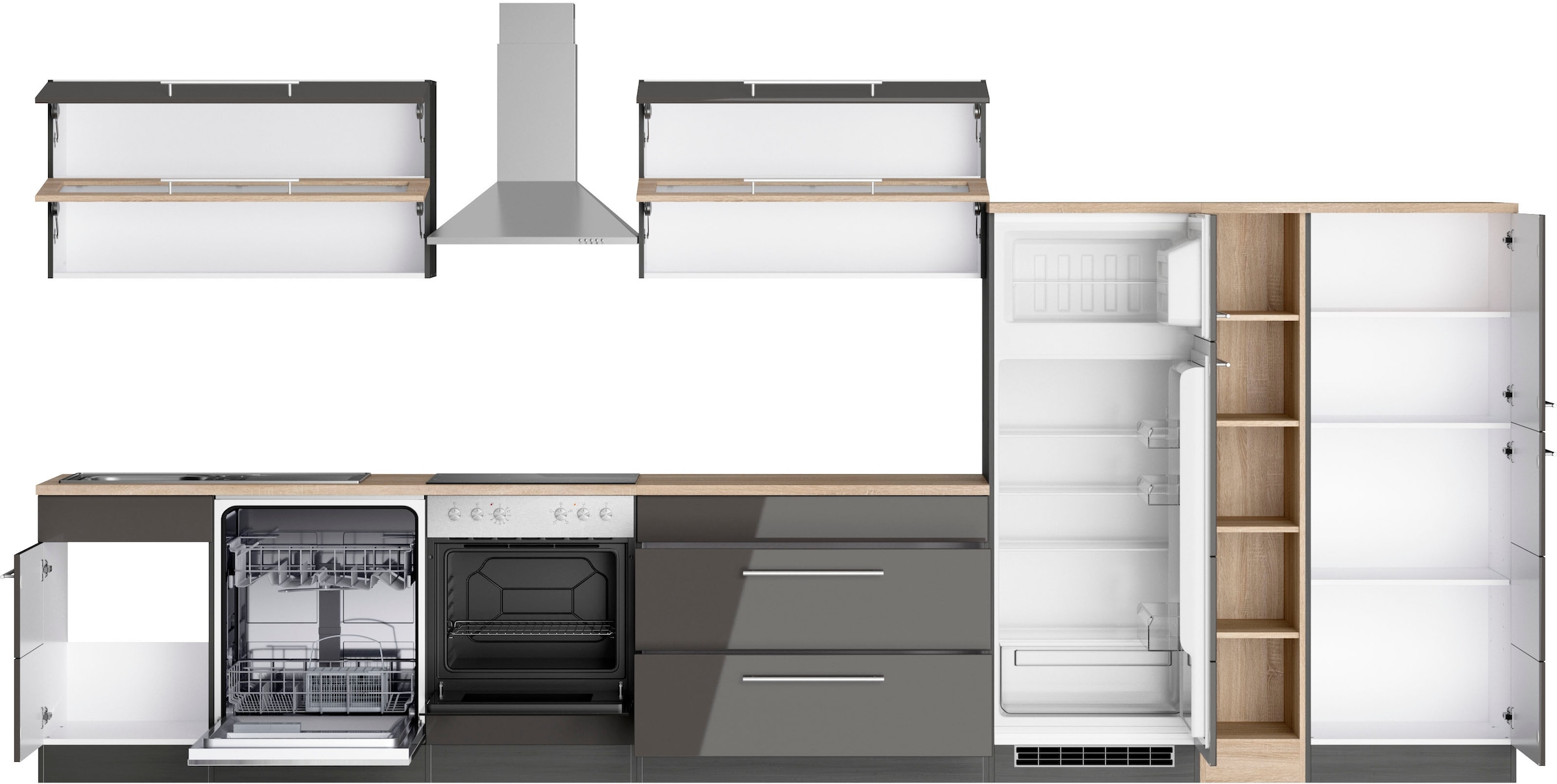 Küchenzeile »KS-Wien«, Breite 420 cm, wahlweise mit E-Geräten