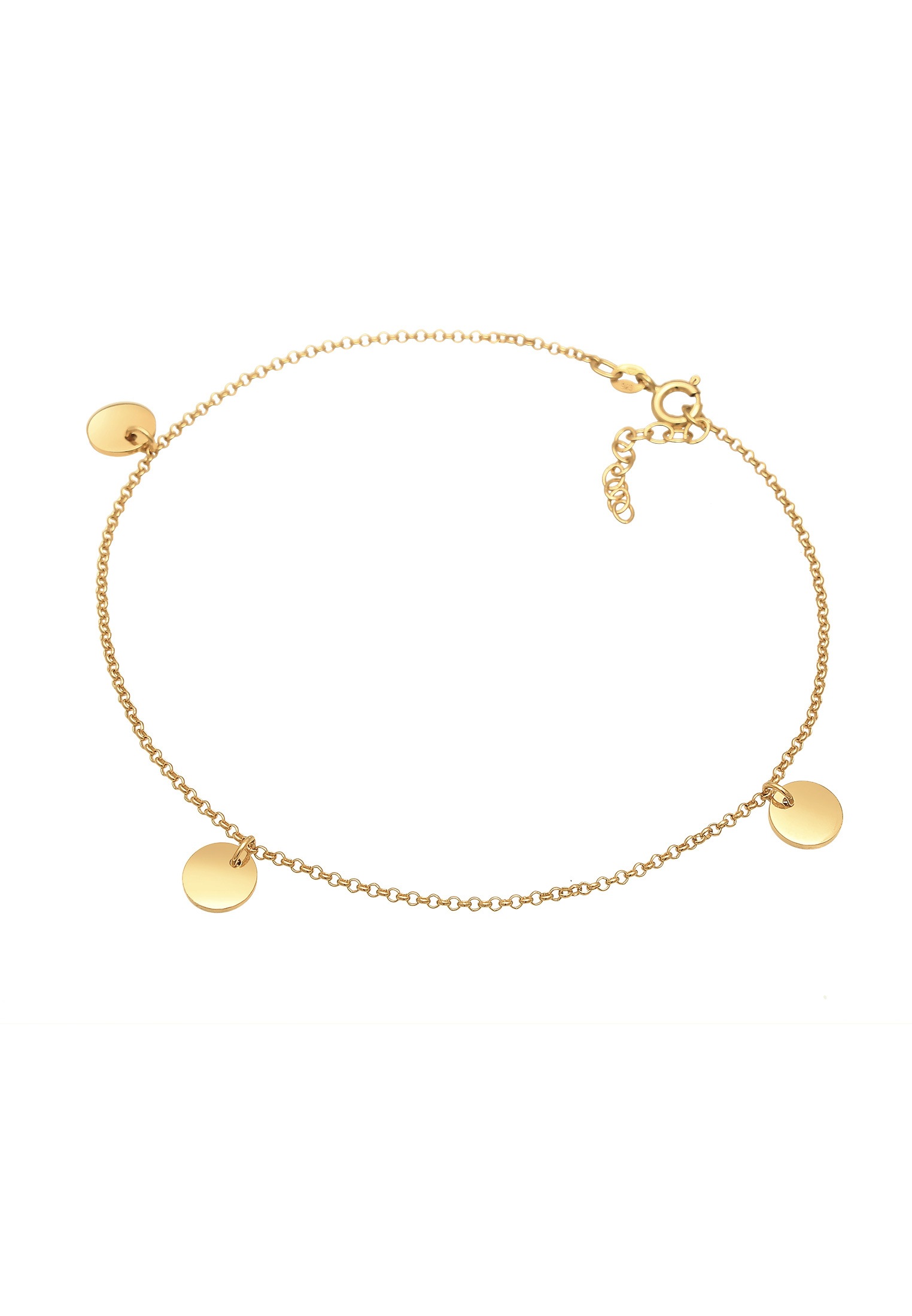 Elli Fußkette »Fußschmuck Plättchen Boho Style 925 Silber«