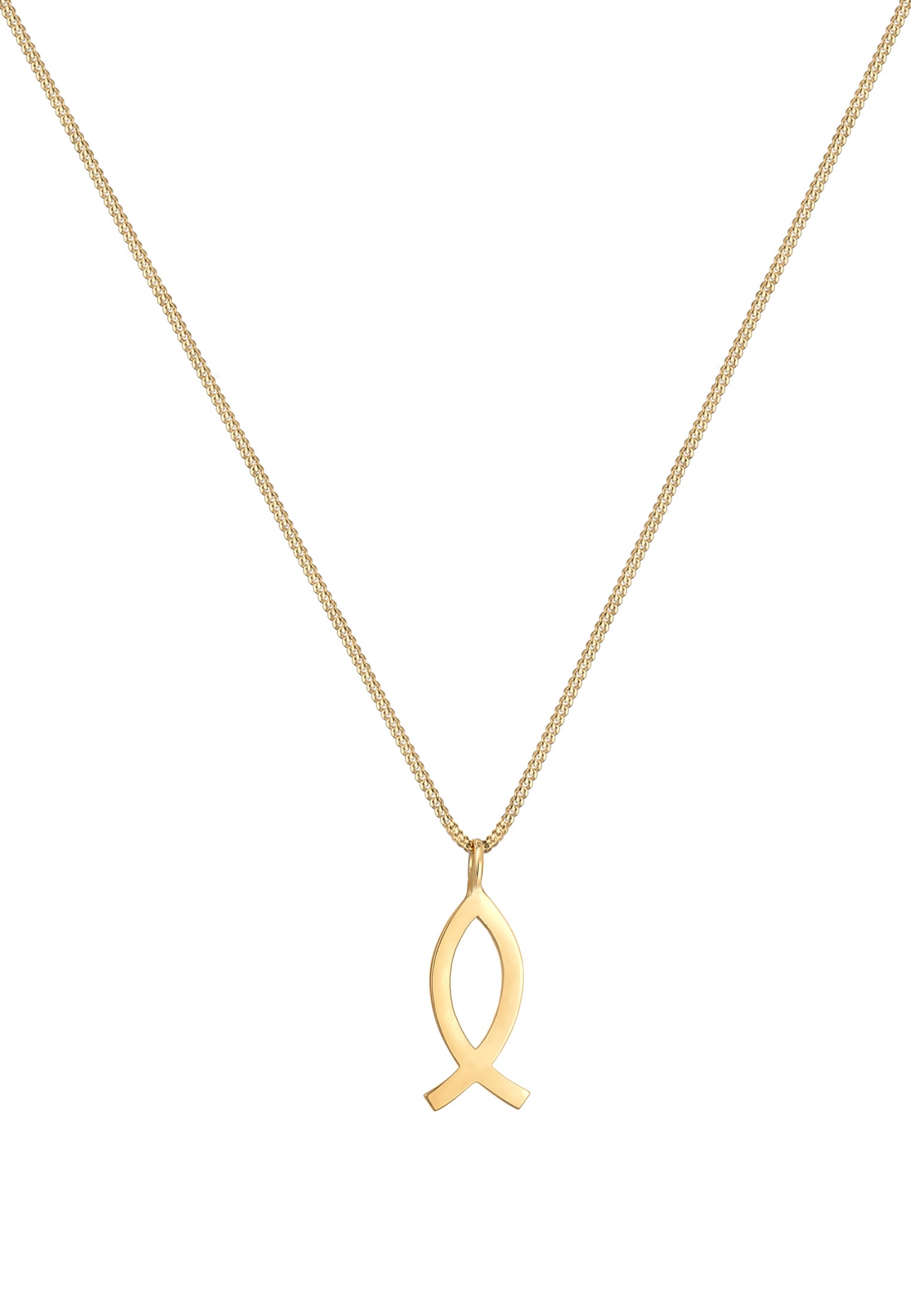 Elli Silberkette »Halskette Fisch Symbol Christlich Religion 925 Silber«