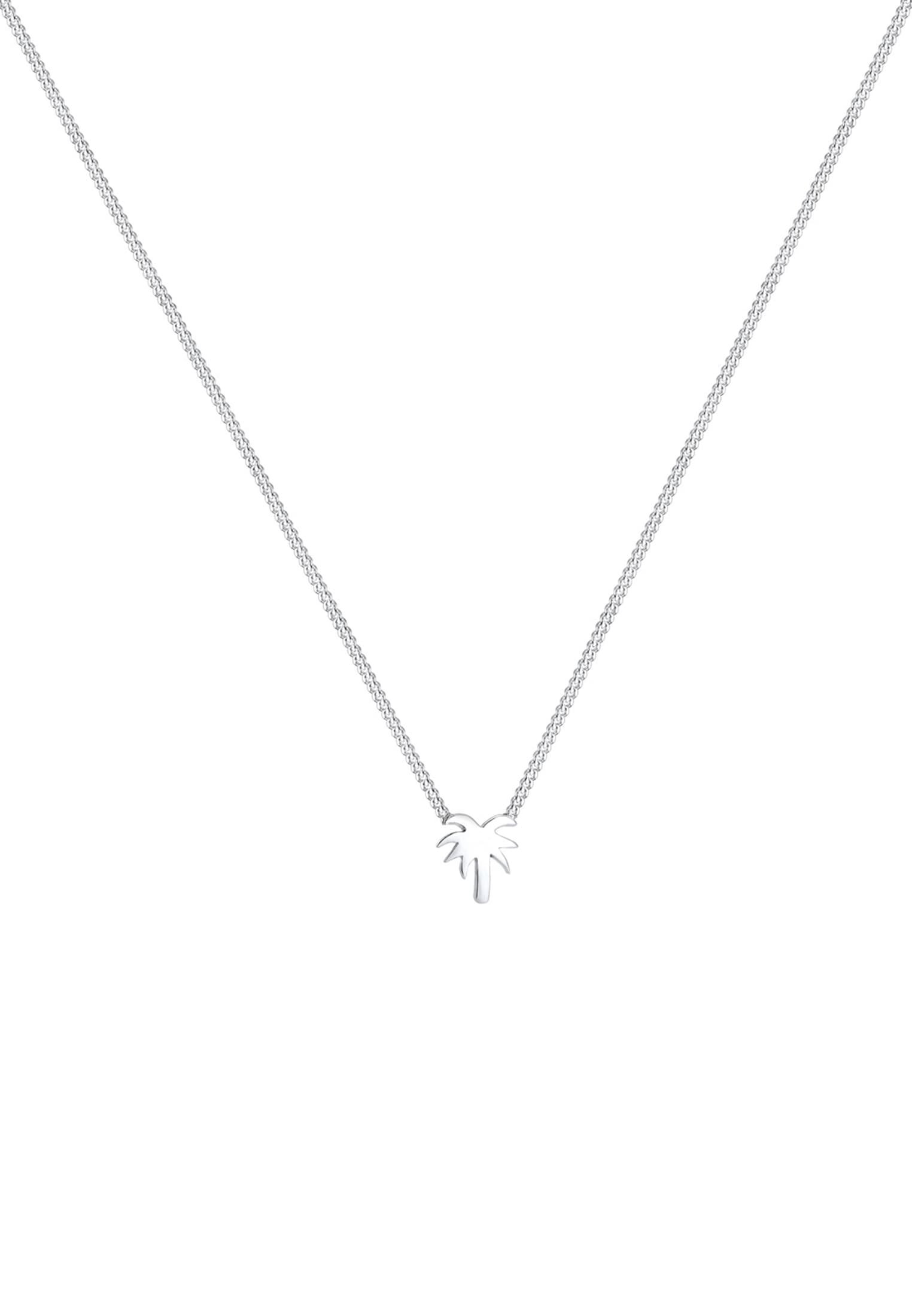 Elli Kette mit Anhänger »Halskette Palme Strand Sommer 925 Sterling Silber vergoldet«